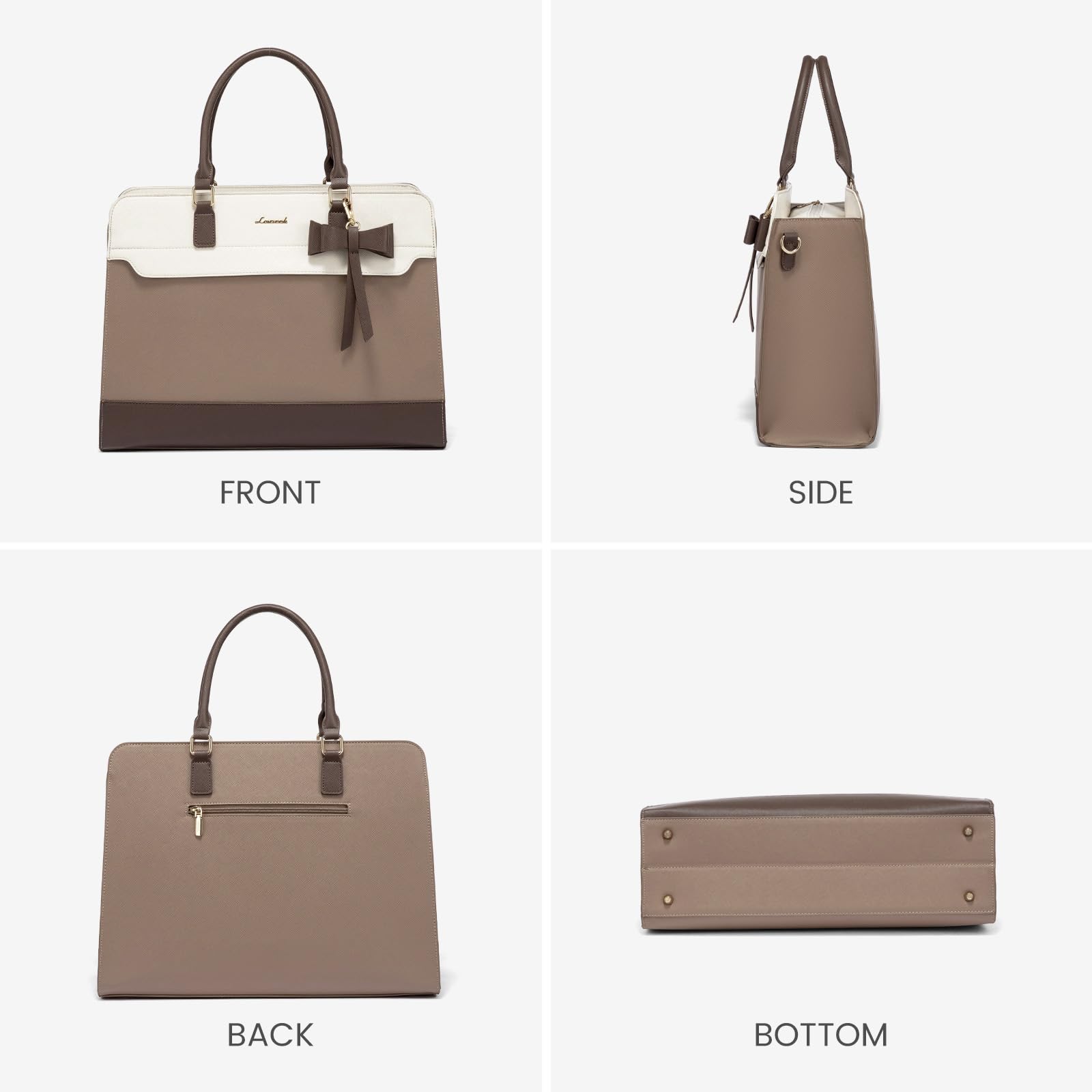 LOVEVOOK Leather Laptop Tote Bag for Women - Waterproof 15.6 Inch Business Work Bag, Professional Teacher Briefcase & Office Handbag Purse - Perfect for Work, Travel & Daily Commute