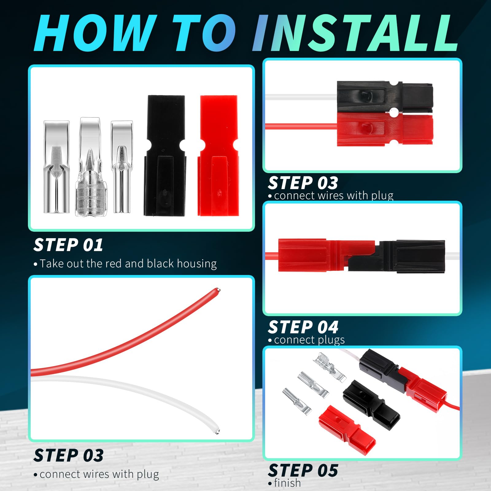 240 Pcs 15A/30A/45A Power Connector Kit - Quick Disconnect Battery Terminals for Automotive, Solar & DIY Electrical Projects | Assorted Modular Connectors