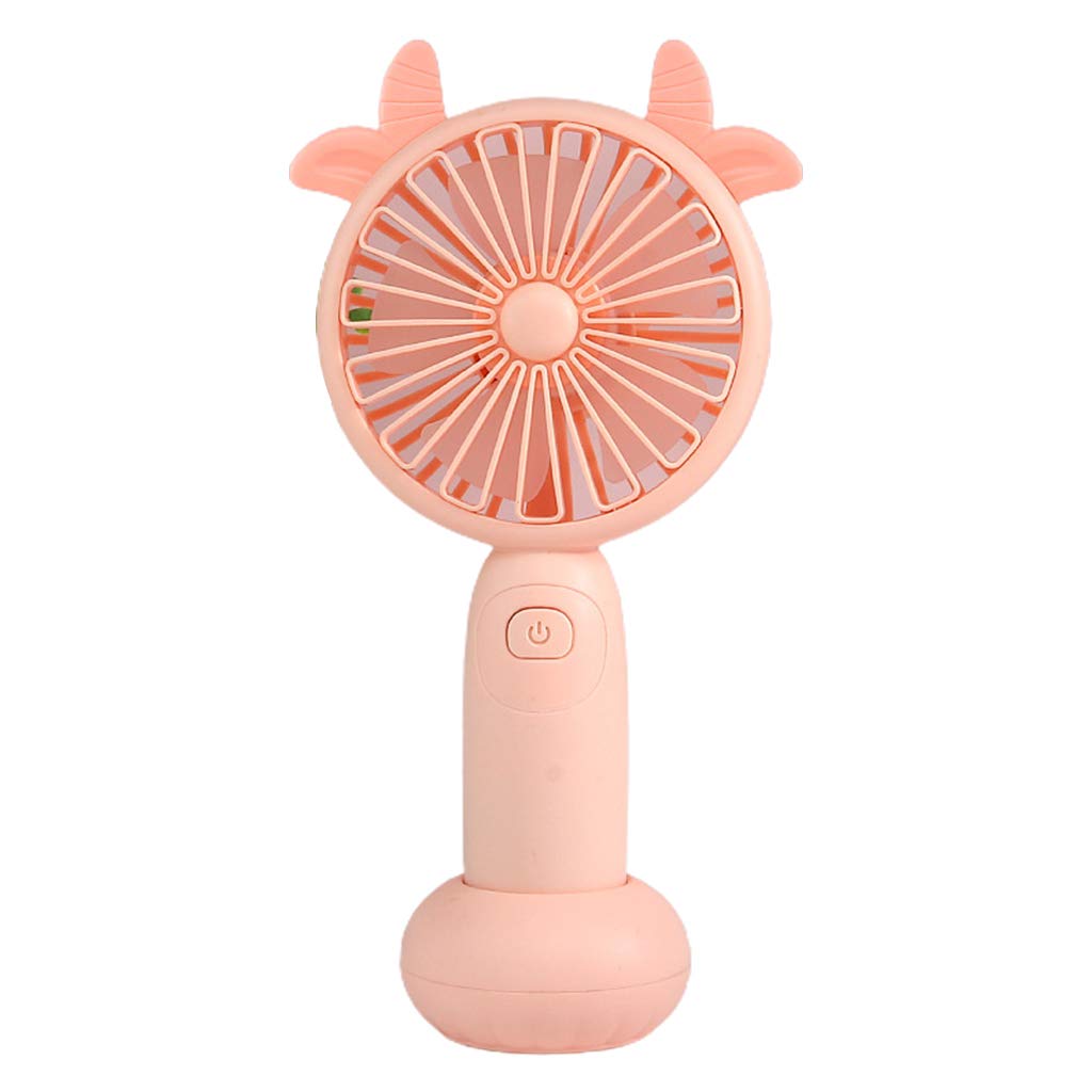 Cute Round Shape Portable USB Fan - Mini Handheld Air Cooler with Antler Horn Design for Home, Office, and Outdoor Use