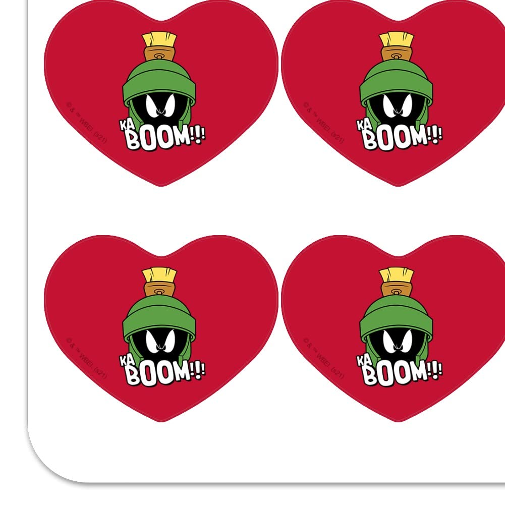 Looney Tunes Marvin The Martian Kaboom Heart Shaped Planner Stickers - Cute Cartoon Scrapbook Decals for Journals, Calendars & DIY Crafts - Perfect for School Supplies, Bullet Journaling & Gift Wrapping