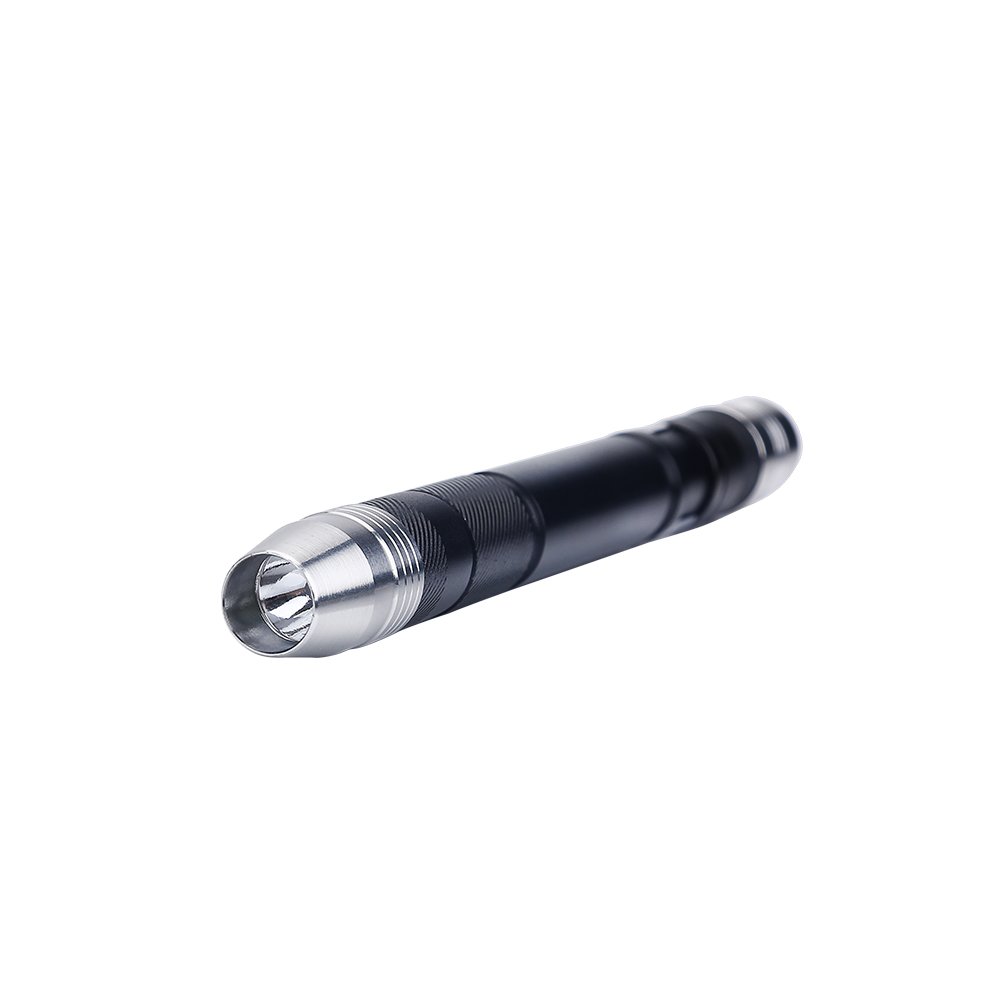 Portable Mini LED Flashlight - Ultra Bright Pocket Flashlight with Clip, Battery Powered Pen Light for Camping, Hiking, Emergency & Everyday Use (Black)