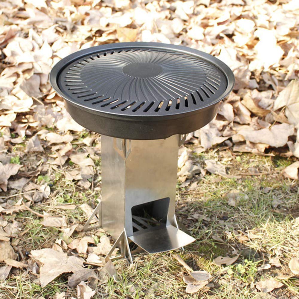 Portable Stainless Steel Wood Burning Camping Stove - Collapsible Outdoor Tent Stove for Backpacking, Hiking & Survival Cooking | Perfect for Campfires, Picnics & Emergency Preparedness
