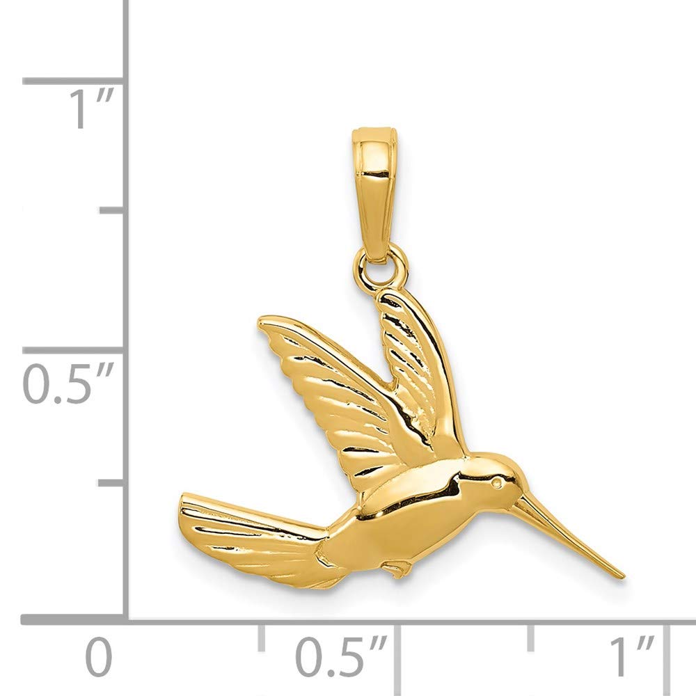 14k Gold Hummingbird Pendant - Elegant Jewelry for Gifts & Daily Wear