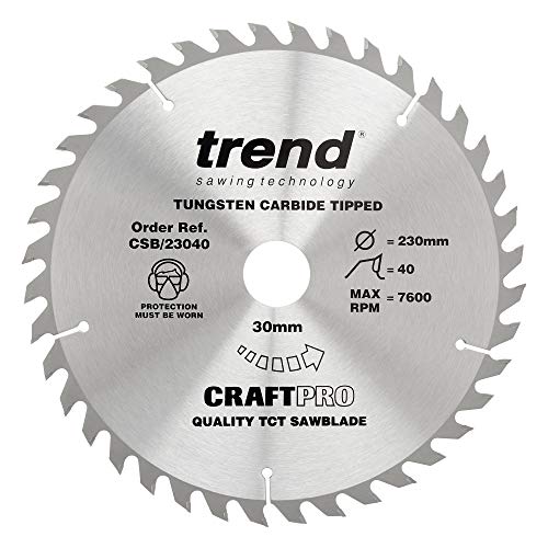 Premium CSB/23040 Craft Saw Blade - 230mm x 40 Teeth x 30mm - High Precision Woodworking Tool for DIY Projects & Professional Carpentry