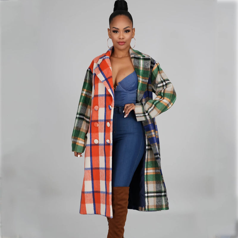 Stylish Slim Fit Mid-Length Tweed Coat for Women - Elegant Fall & Winter Outerwear for Office, Dating, and Special Occasions