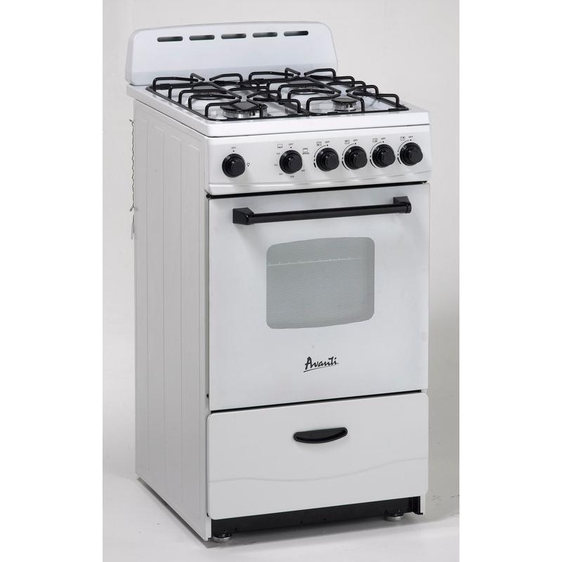 Avanti 20 Inch Freestanding Gas Range GR2011CW - Professional Stainless Steel Stove for Home Kitchen Cooking, Baking & Roasting | Perfect for Apartments, Small Kitchens & RV Living