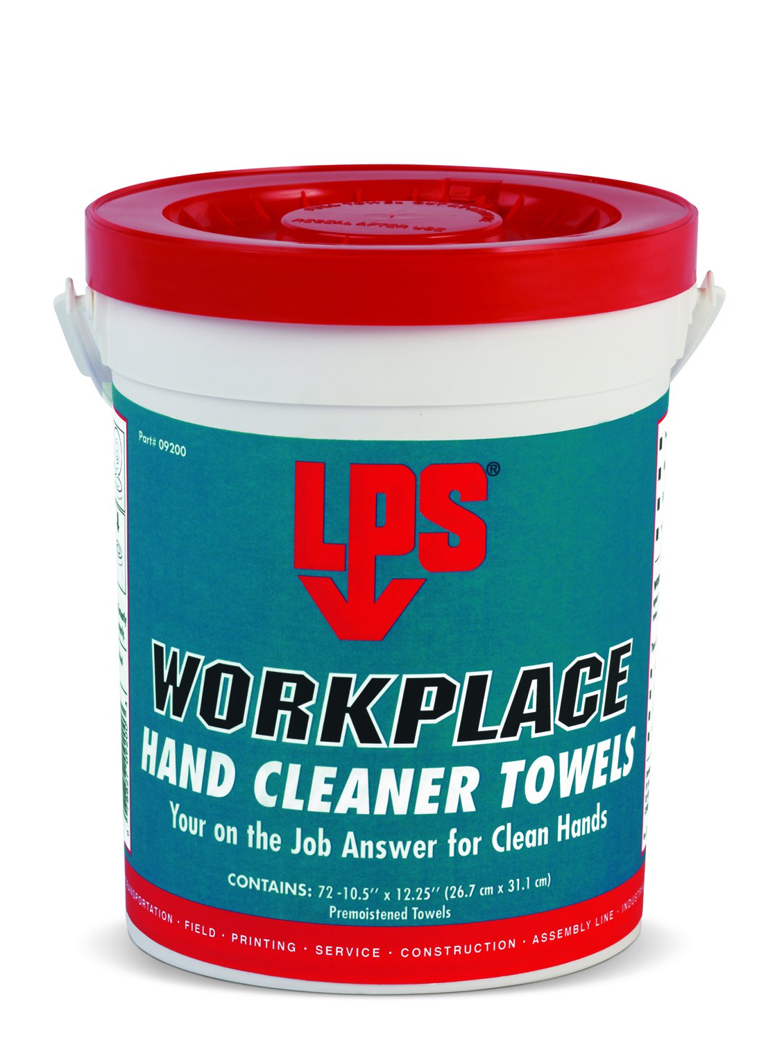 LPS-9200 Industrial Hand Cleaner Towels - 72 Count Bulk Pack (6 Buckets) | Heavy-Duty Cleaning for Workshops, Garages & Construction Sites