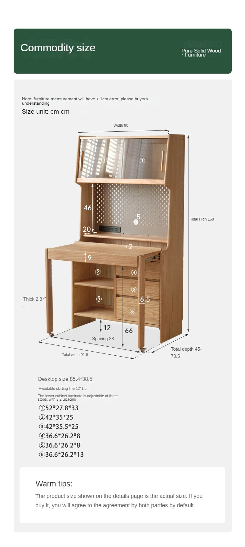 Solid Oak Wood Modern Retractable Desk with Integrated Bookcase - Home Office, Study Room, and Workspace Solution