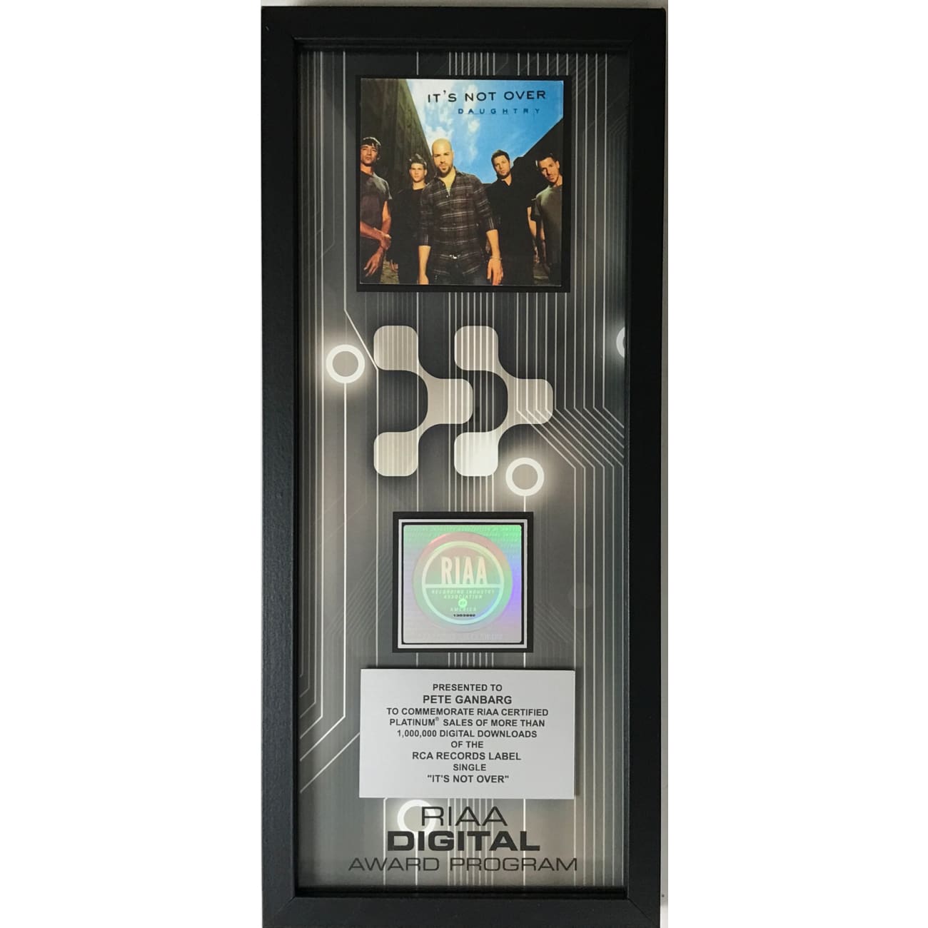 Daughtry It's Not Over RIAA Digital Single Award - Platinum Certified Hit Song for Workout, Driving & Relaxation