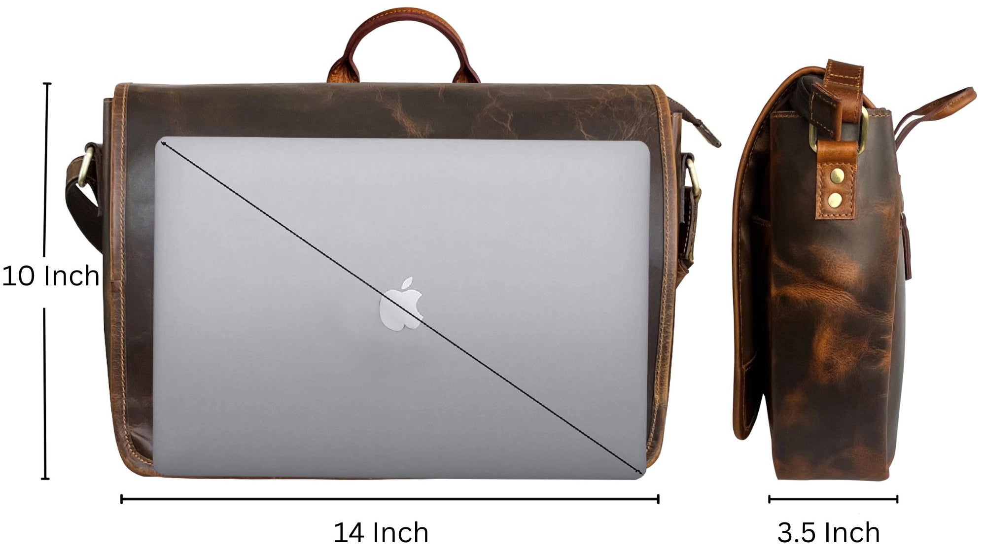 Premium Genuine Leather Messenger Bag for Men - Stylish Laptop Briefcase for Business, Office & Travel - Perfect Work Bag for Professionals & Commuters
