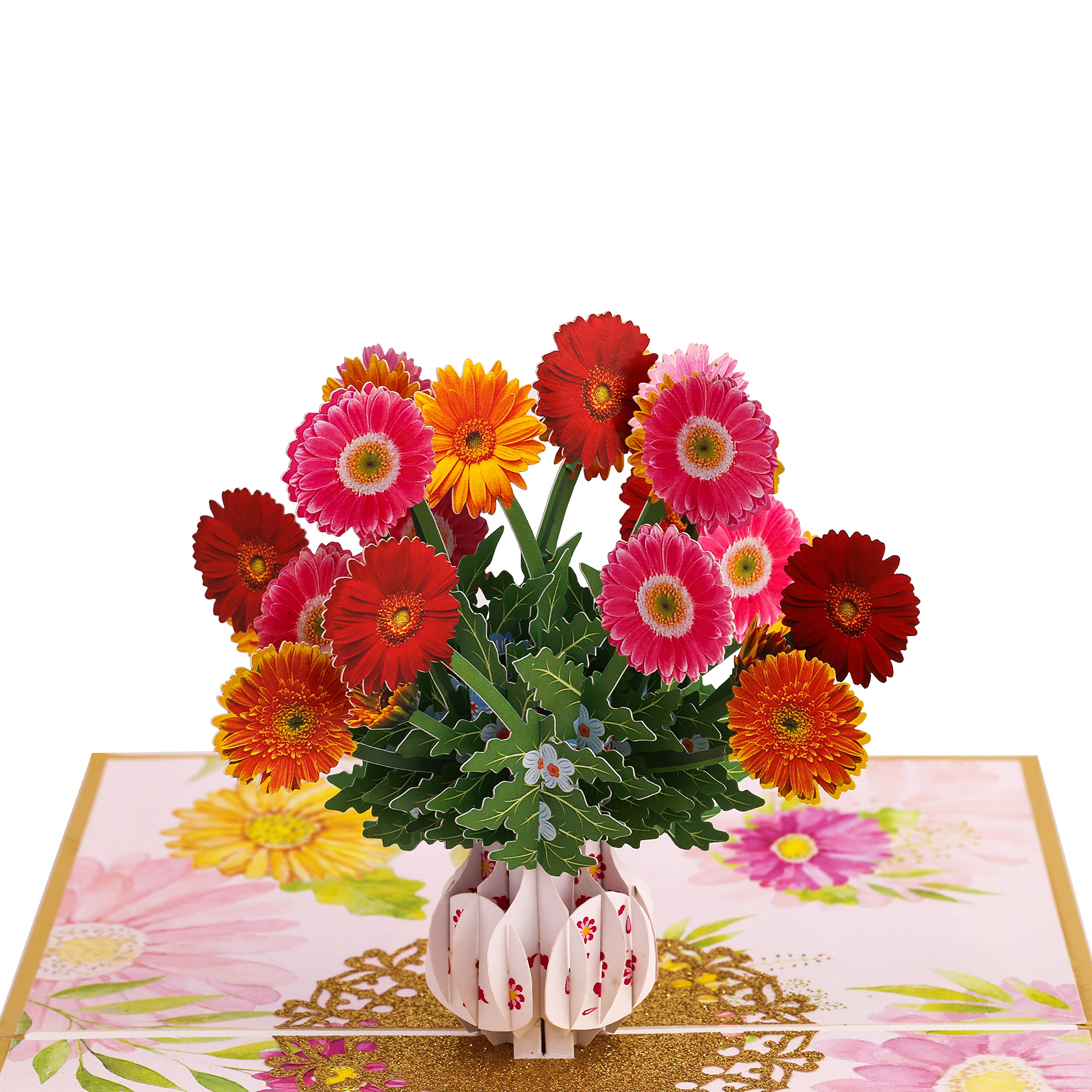 TRUANCE 3D Pop Up Greeting Card - Gerbera Daisy Flower Bouquet for Mother's Day, Father's Day, Anniversary, Birthday, Valentine's & Thank You Cards | Perfect for Romantic Surprises, Wedding Invitations & Special Occasion Gifts