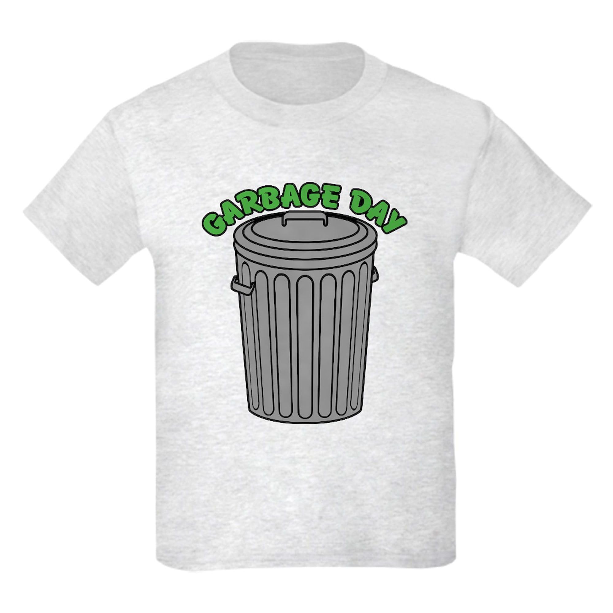 Garbage Day Trash Can Kids Cotton T-Shirt - Funny Graphic Tee for Boys & Girls - Perfect for School, Parties & Recycling Awareness Events