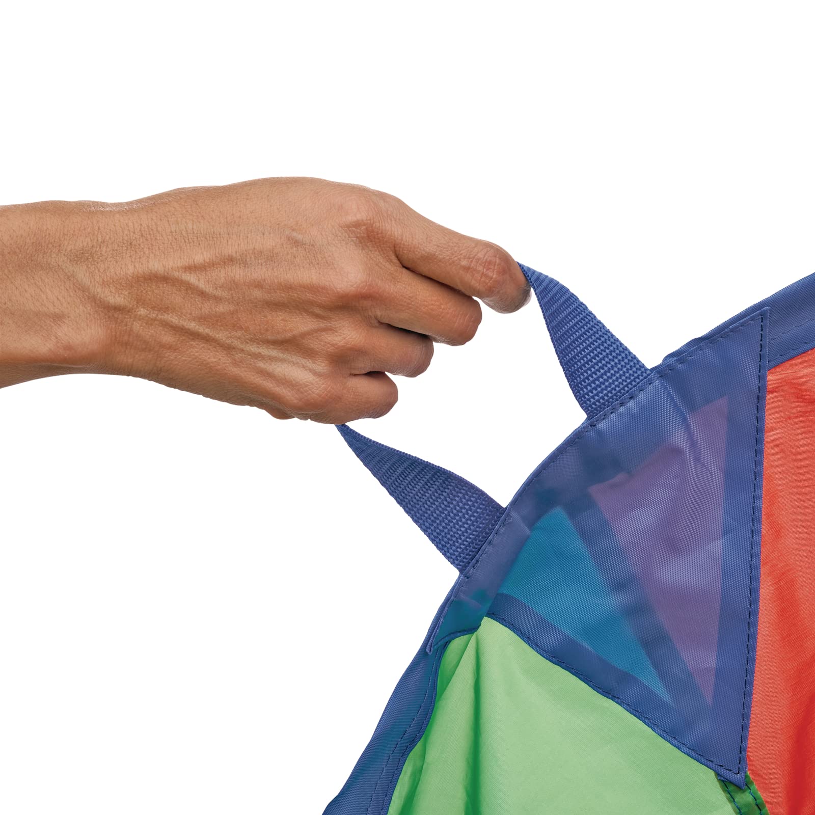Excellerations Brawny Tough 6-Foot Rainbow Play Parachute for Kids with 8 Handles - Durable Gym & Outdoor Activity Toy for Group Games, Preschool Play & Physical Education