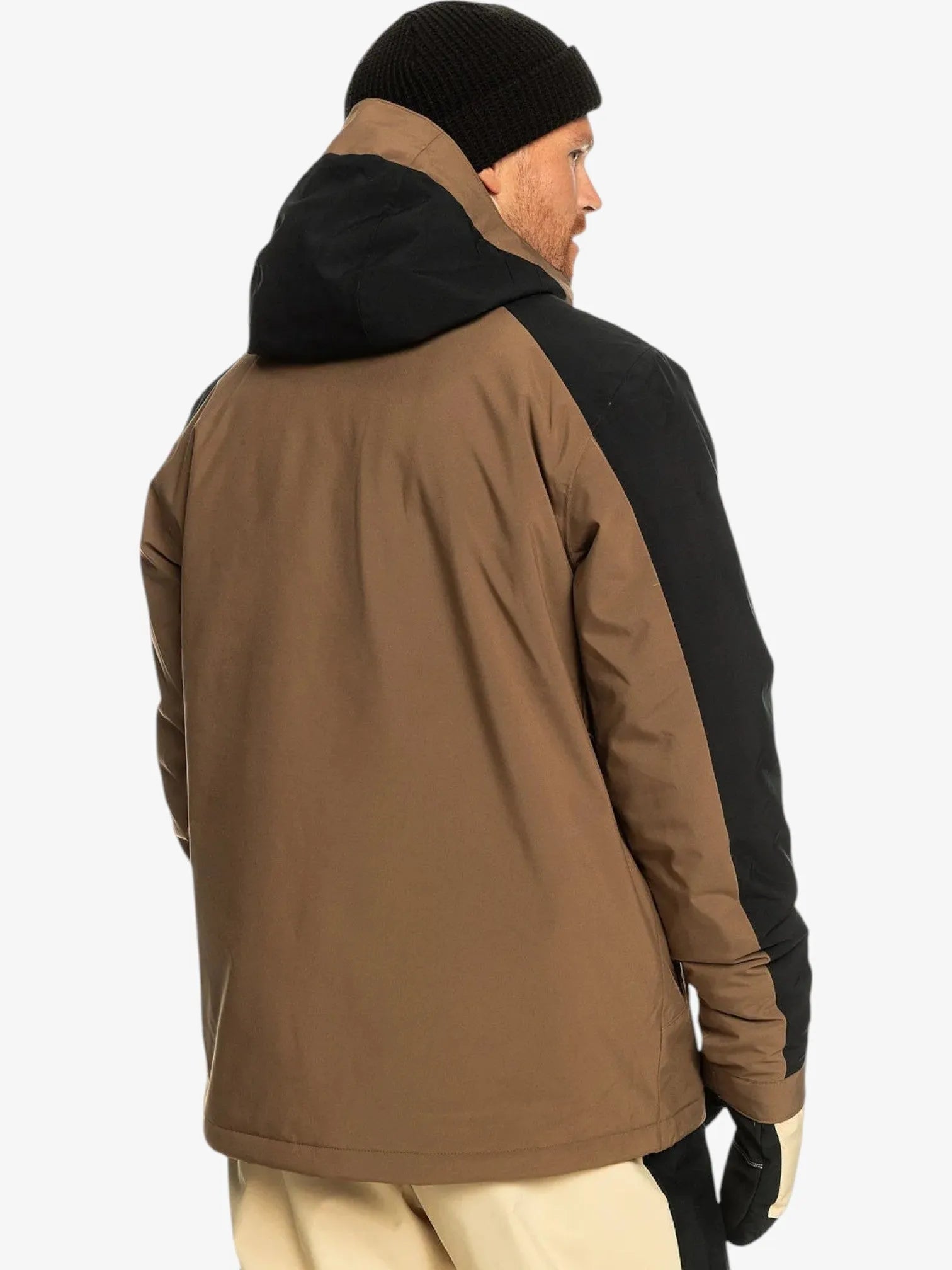 Quiksilver Mission Block Snow Jacket - Brown & Black - Waterproof Winter Coat for Skiing, Snowboarding & Outdoor Adventures