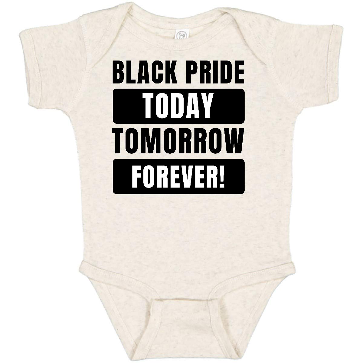 Inktastic Black History Month Baby Bodysuit - Black Pride Today Tomorrow Forever - Soft Cotton Onesie for Infants, Toddler Outfit, African American Heritage Celebration, Unisex Cute Outfit for Boys & Girls