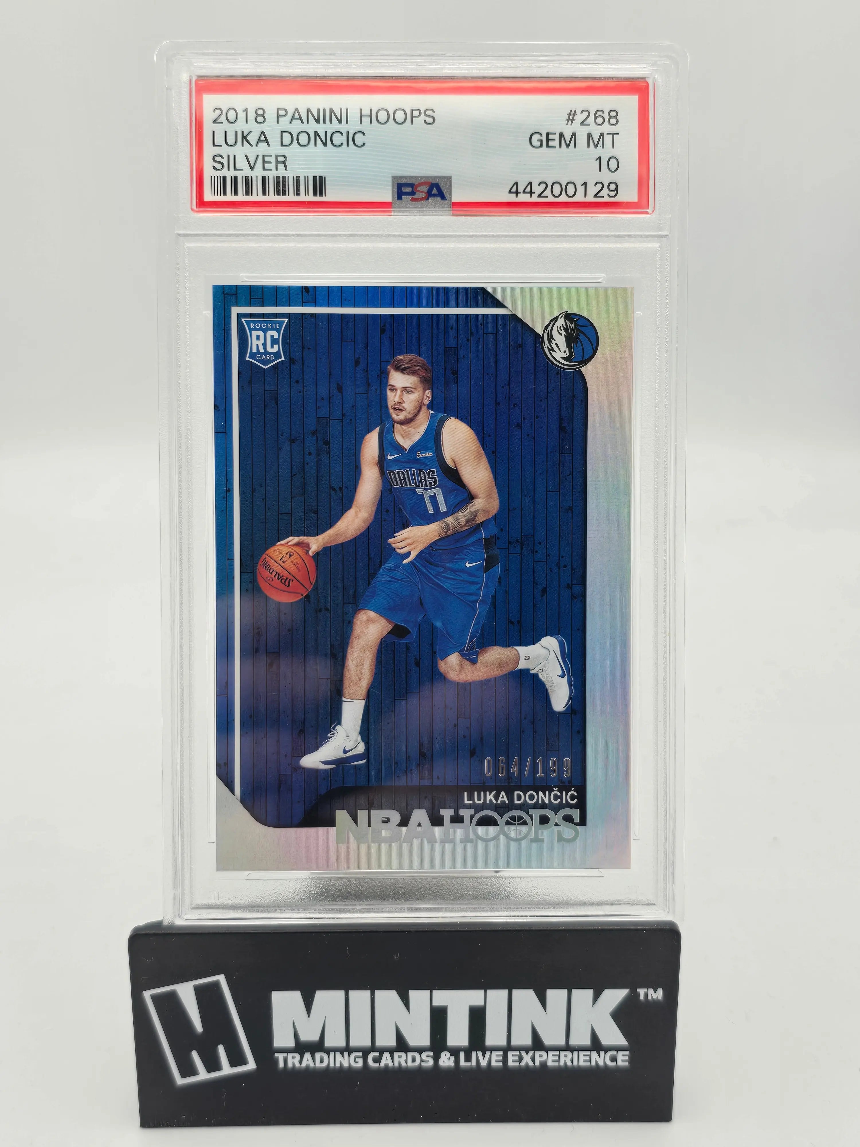2018 Panini Hoops Luka Doncic Rookie Card Silver PSA 10 Gem Mint /199 - Perfect for Basketball Card Collectors and Dallas Mavericks Fans
