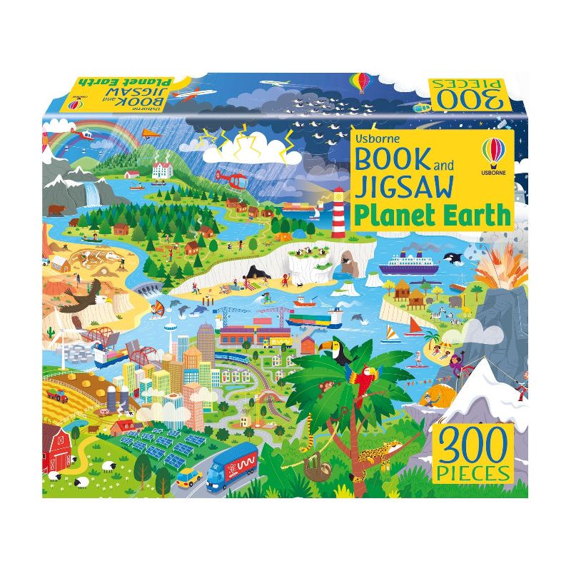 300 Piece Jigsaw Puzzle & Book Set - Explore Planet Earth - Educational STEM Toy for Kids & Adults - Perfect for Family Game Night & Classroom Learning