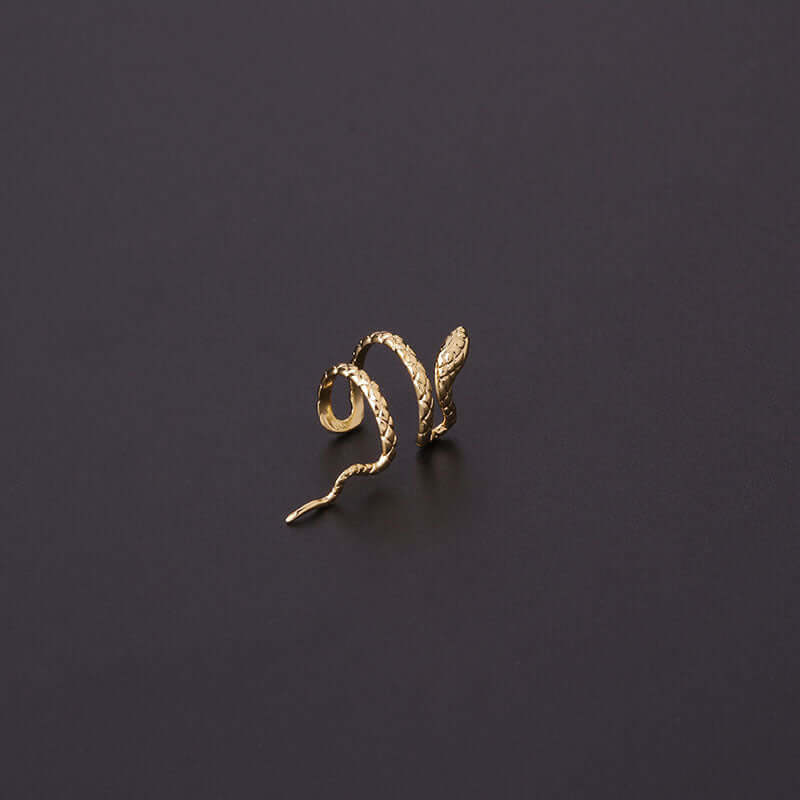 Rose Gold Snake Serpent Climber Earrings Non-Piercing Cuff Ear Cuff Jewelry for Women | HSPJ629 | Perfect for Parties, Weddings & Everyday Fashion Accessories