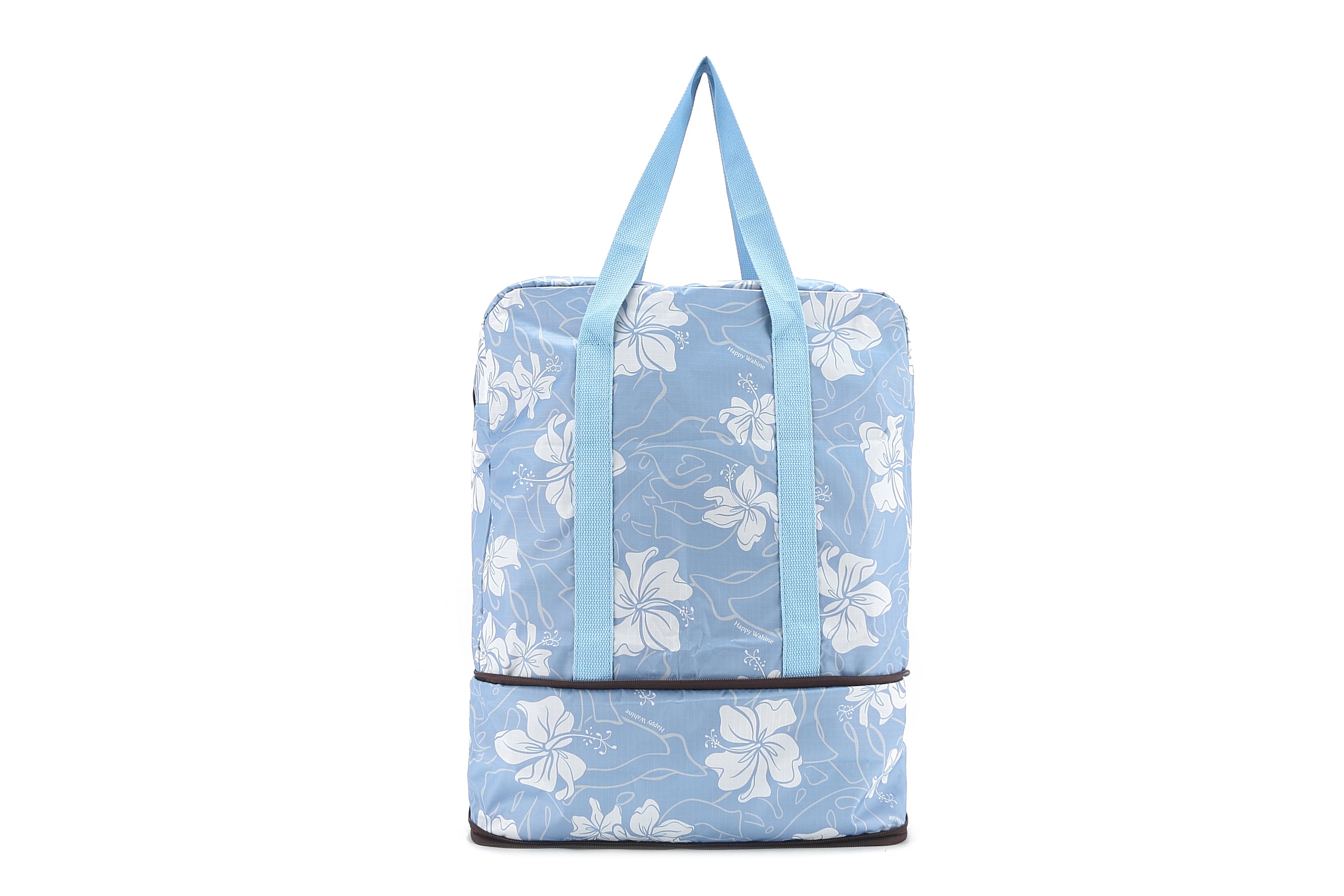 Foldable Duffle Bag for Travel & Gym - Water-Resistant Sophie Hibiscus Blue Carry-On Luggage | Perfect for Weekend Trips, Sports Gear & Workout Essentials