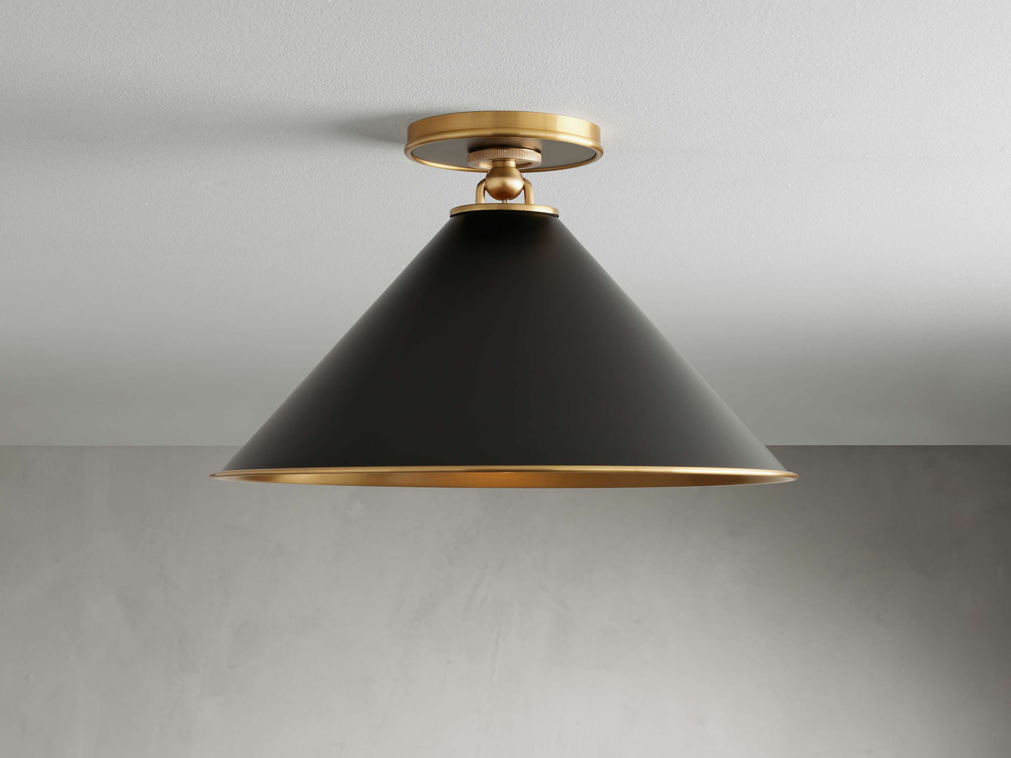 Arno Small Black Flush Mount Ceiling Light - Modern Minimalist Fixture for Bedroom, Hallway & Closet Lighting