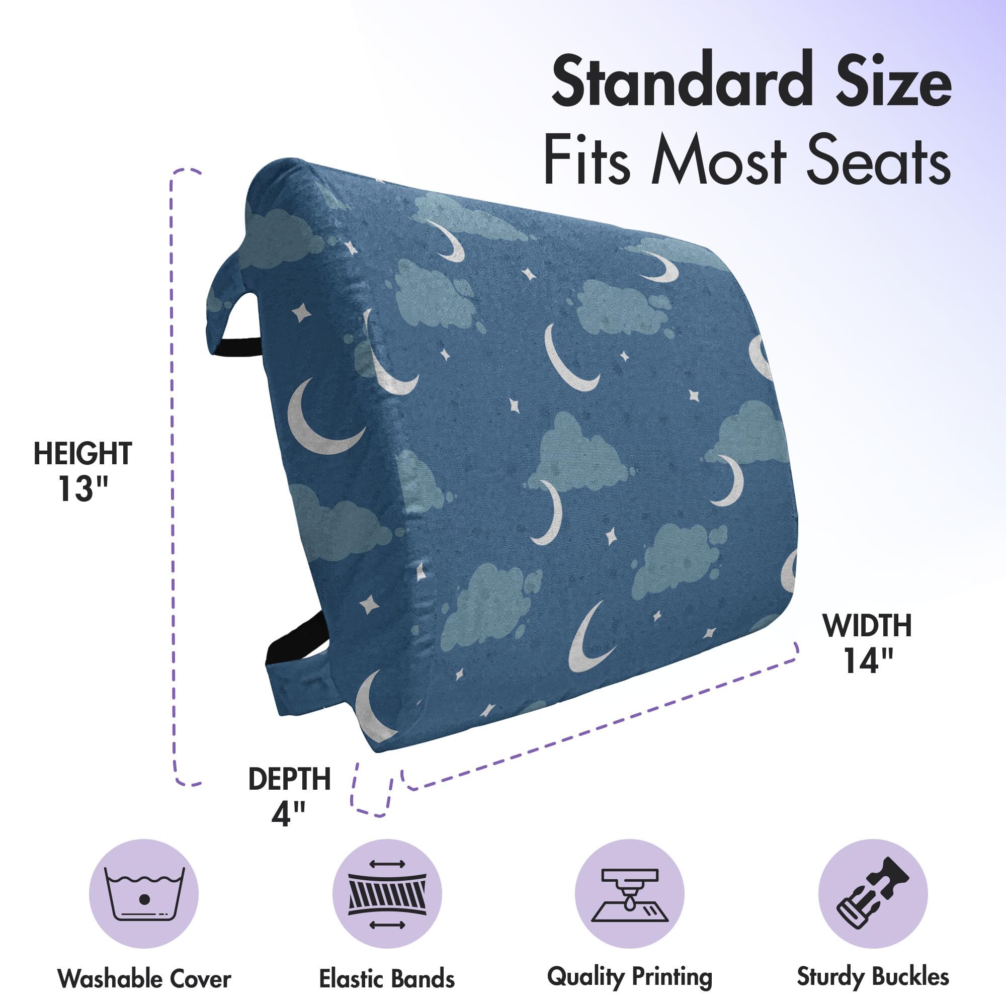 Ambesonne Orthopedic Lumbar Support Pillow for Back Pain Relief - High Density Foam Cushion for Office Chair, Car Seat & Bed - 14