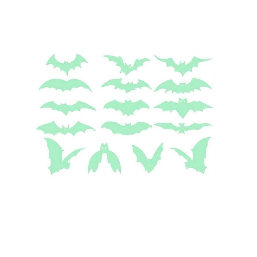 Boddenly Glow in the Dark Halloween Bat Wall Decals - Fluorescent Peel & Stick Decor for Bathroom, Bedroom, or Party - Green Self-Adhesive Stickers for Spooky Home Decor