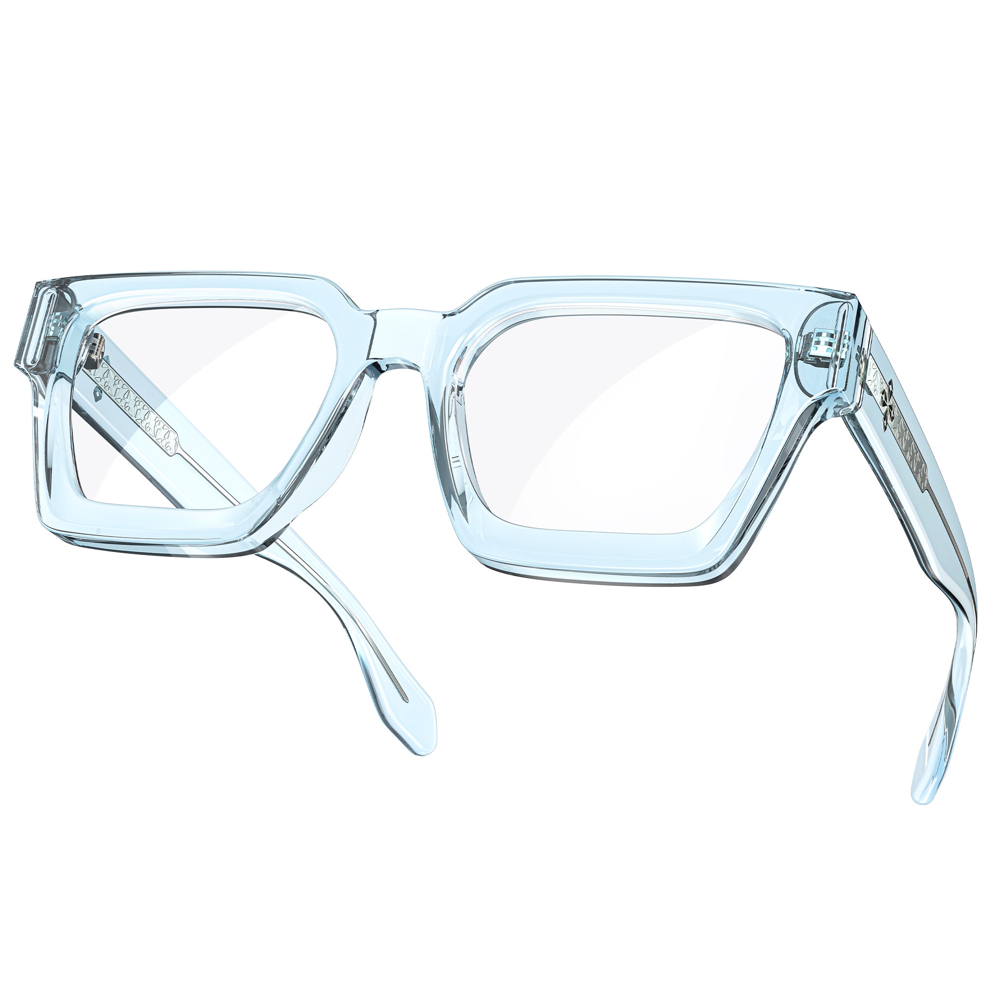 Stylish River Geometric Eyeglasses for Men & Women - Trendy Square Frame Glasses for Reading & Fashion - Perfect for Office, Driving, and Daily Wear