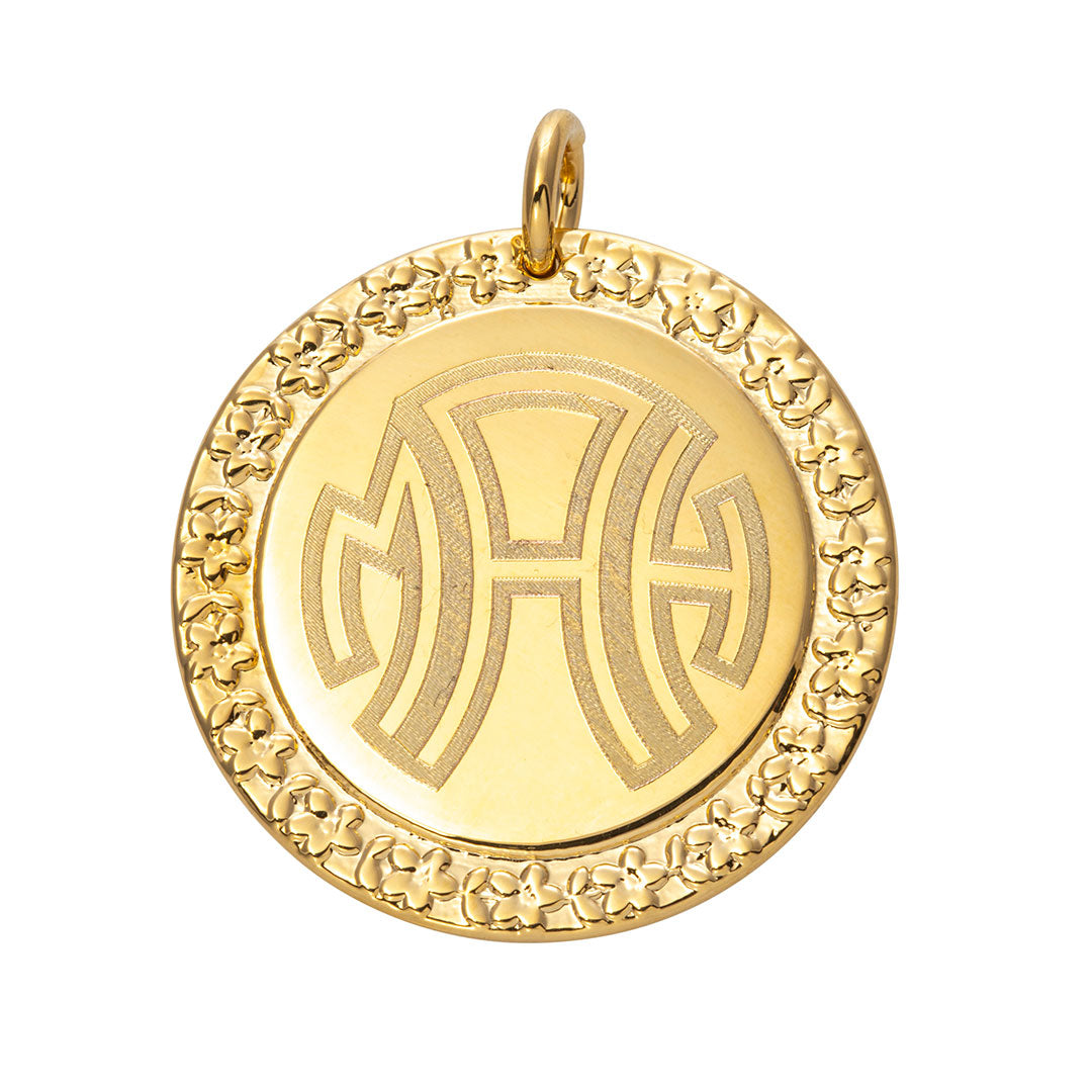 Goldbug Collection Forget Me Not Large Disc Pendant Necklace - Elegant Floral Jewelry for Women - Perfect for Weddings, Anniversaries & Special Occasions