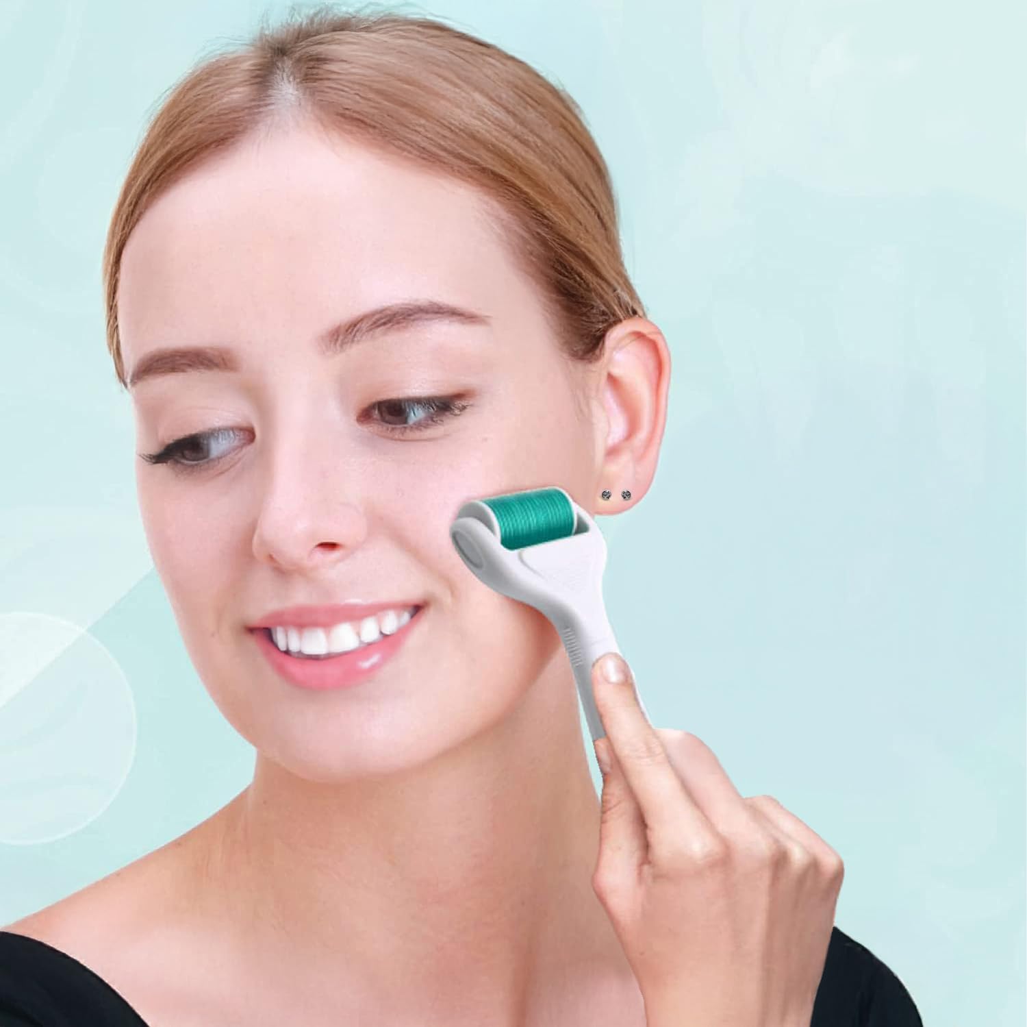 Angel Kiss 4-in-1 Titanium Derma Roller Kit for Face & Body - 0.25mm (300/720 Needles) & 0.3mm (1200 Needles) Microneedling Roller for Microdermabrasion - Skin Care Treatment for Men & Women - Perfect for Anti-Aging, Acne Scars & Hair Growth