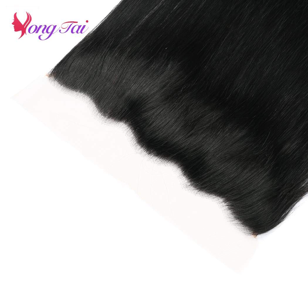 Malaysian Straight Virgin Human Hair Bundles with 13x4 Lace Frontal - 4 Unprocessed Bundles (1B Color, 20-26 Inch) for Natural Black Hairstyles | Perfect for Weaves, Wigs & Everyday Glam