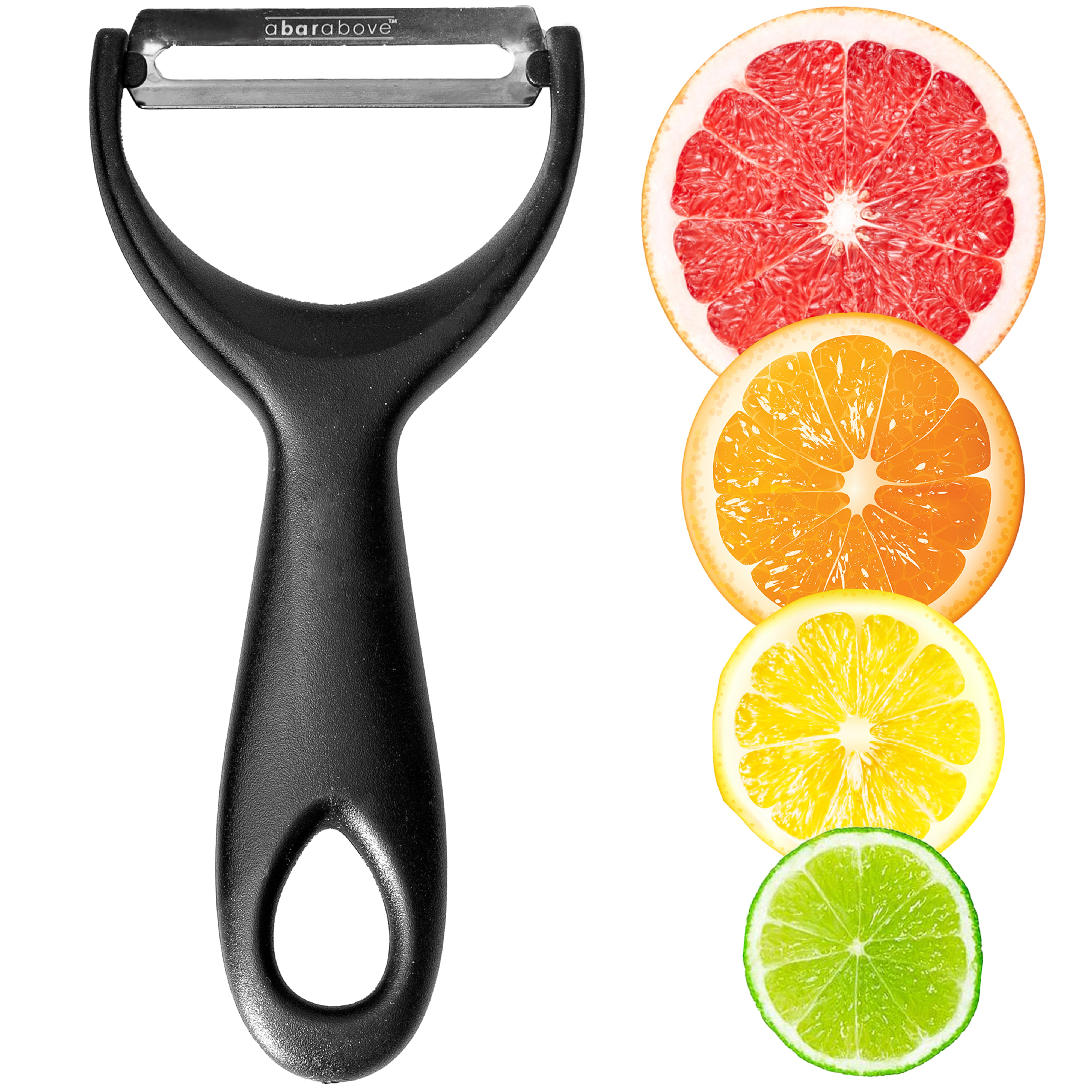 Premium Stainless Steel Citrus Peeler - Gold Kitchen Tool for Peeling Oranges, Lemons & Grapefruits - Perfect for Juicing, Baking & Cocktail Making