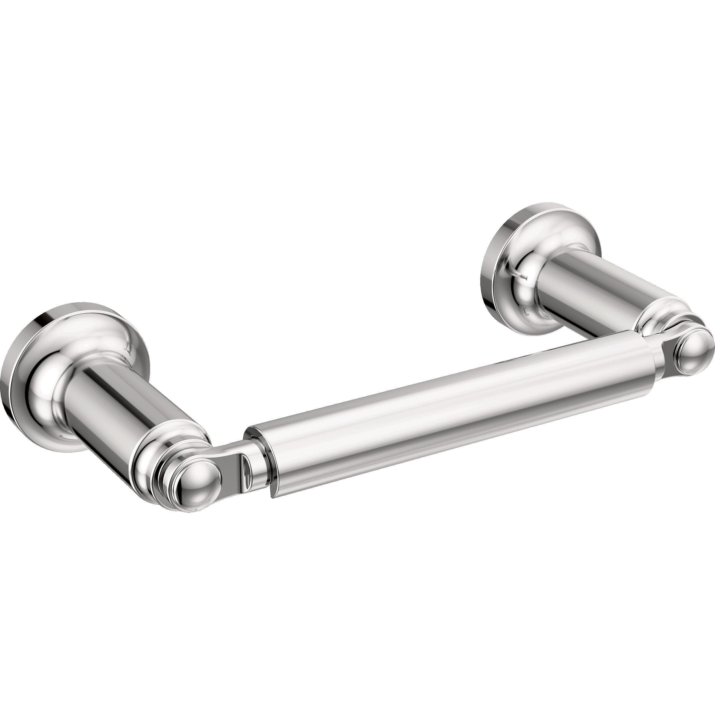 Delta Saylor 1-Pack Polished Chrome Toilet Paper Holder - Wall Mounted Pivoting Bathroom Tissue Roll Holder for Bathroom Organization (73550) - Perfect for Home, Apartment, Hotel & Office Restroom Decor