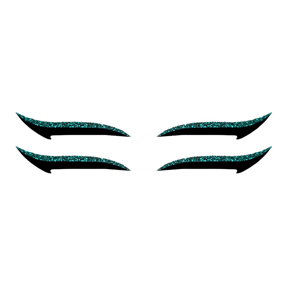 Comet Busters Glitter Teal Eyeliner Stickers (EYE036) - Waterproof Eye Makeup Decals for Parties, Halloween & Cosplay