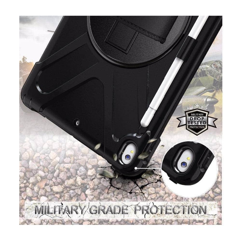 Premium Shockproof Armor Case for iPad Air 3 (2019) with Pencil Holder - Durable Shoulder Strap Protection for Travel, Work & School Use