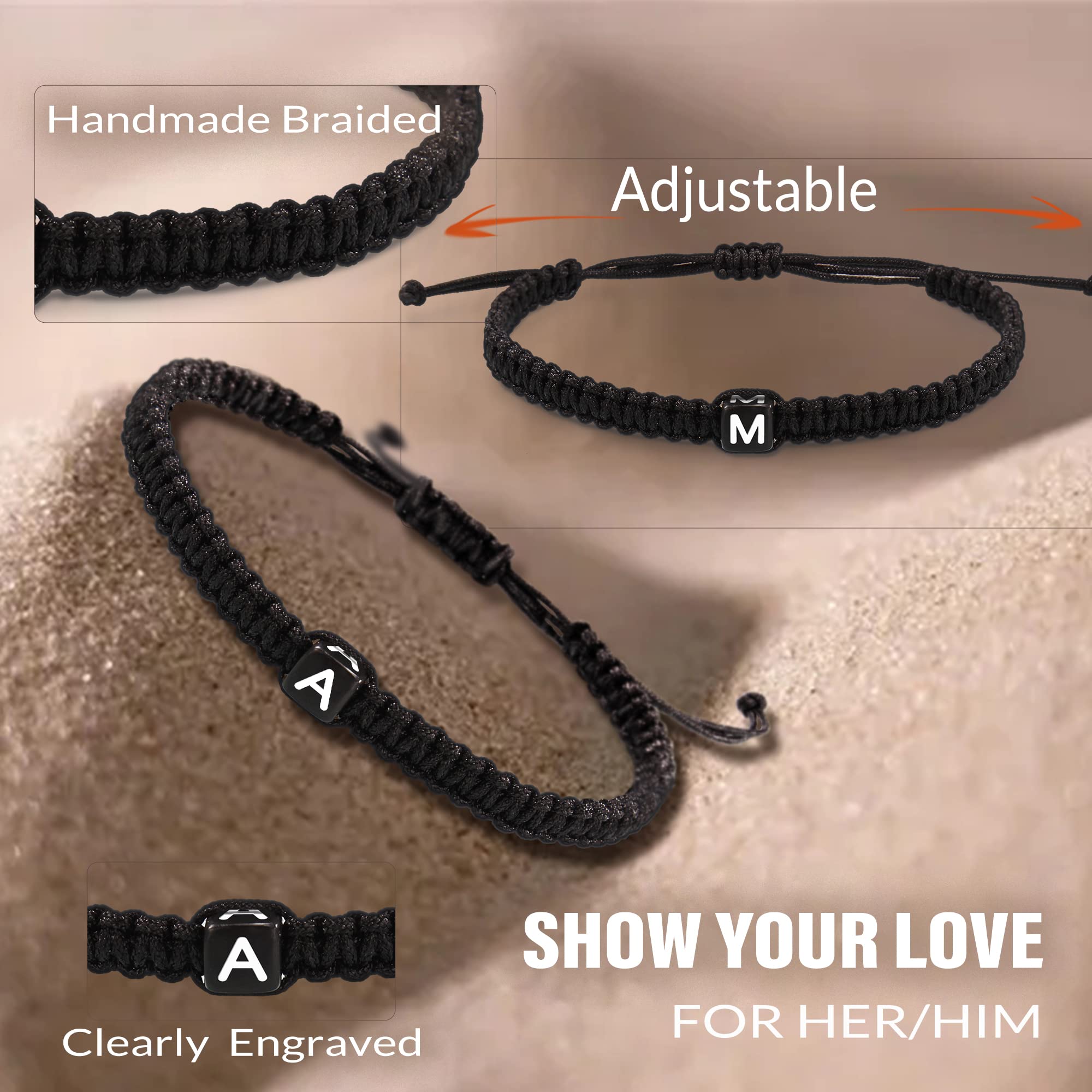 Personalized Initial Bracelets for Women & Men - Custom Letter A-Z Charm Adjustable Braided Jewelry - Perfect Birthday, Graduation, Mother's Day, Christmas & Valentine's Day Gift for Her, Teen Girl, Best Friend or Mom - Great for Everyday Wear, Special Occasions & Thoughtful Gifting