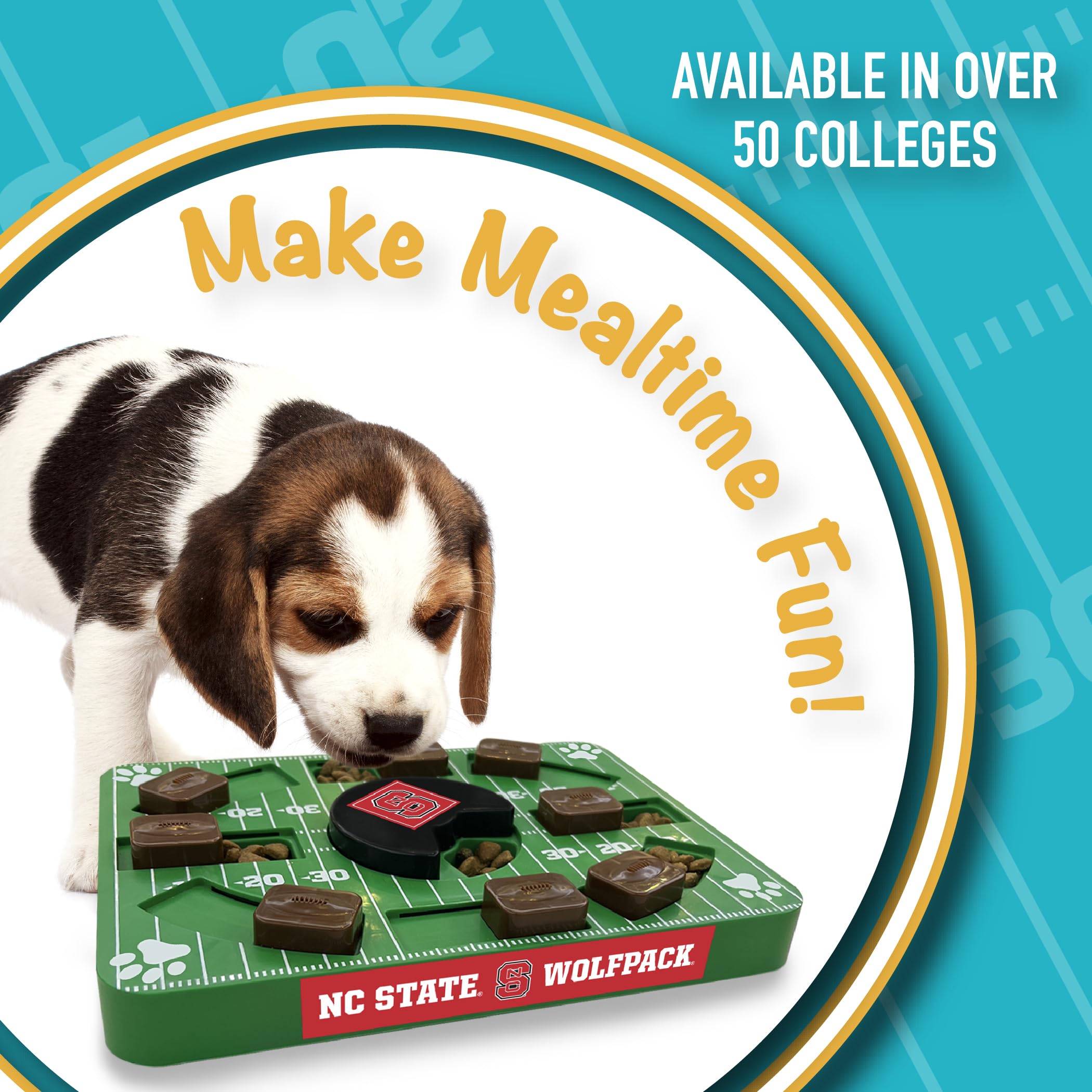 NCAA North Carolina State Wolfpack Interactive Puzzle Dog Toy - Slow Feeder & Treat Dispenser for Mental Stimulation - Perfect for Boredom Relief & Training (Great for Small, Medium & Large Dogs)