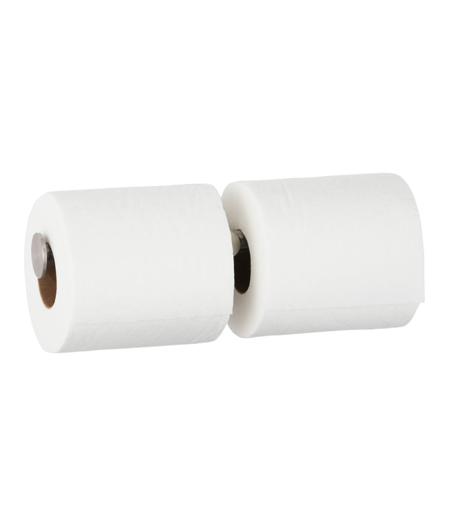 Bobrick B 9547 Fino Collection Surface Mounted Double Toilet Roll Holder - Brushed Stainless Steel | Commercial & Residential Bathroom Accessory | ADA Compliant Restroom Solution