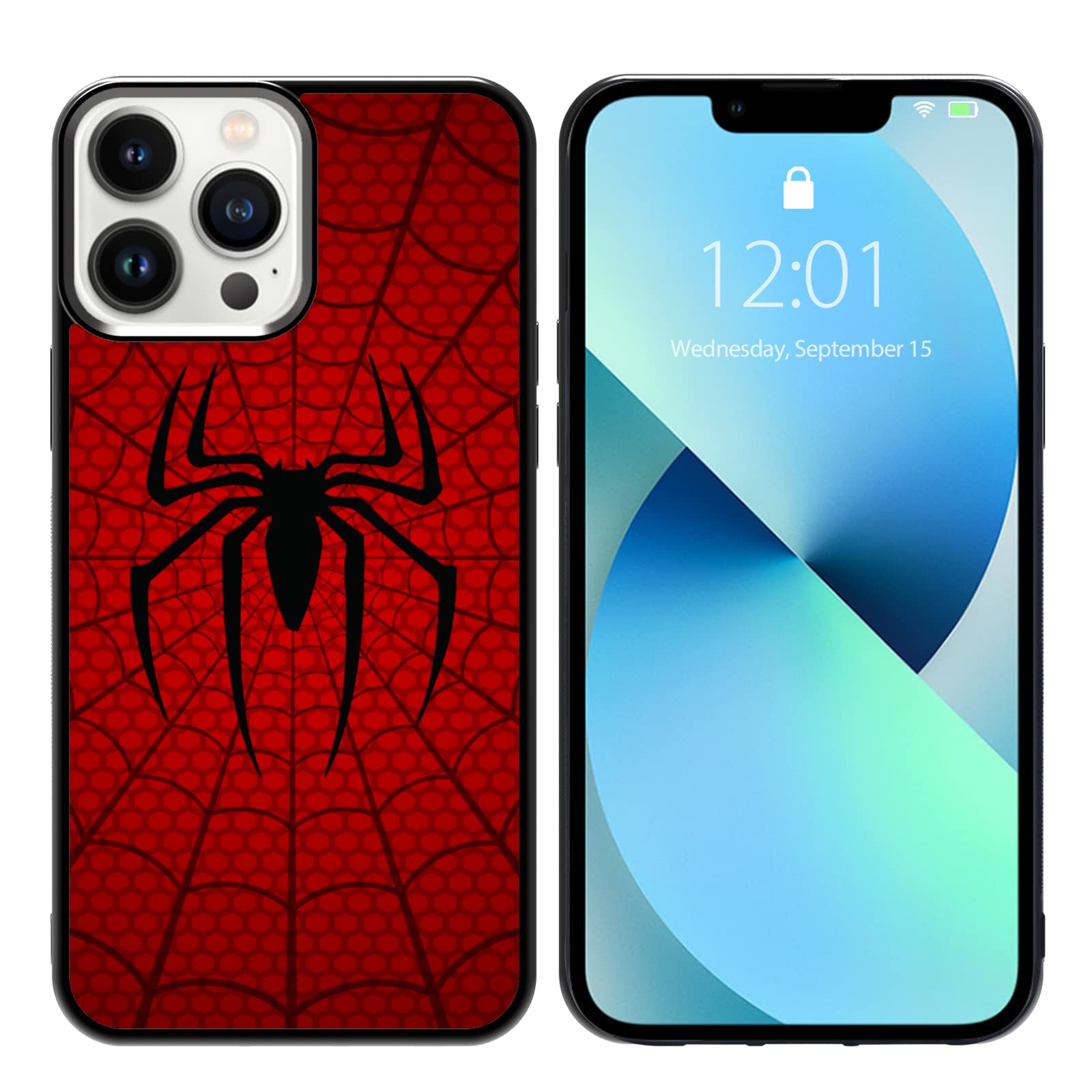 Spider Web iPhone 13 Pro Max Case - Shockproof Protective Phone Cover for iPhone 13 Pro Max 6.7 Inch | Cute Cool Design for Men Women Boys Girls | Perfect for Outdoor Activities, Daily Use & Gift Giving (Black/Red)