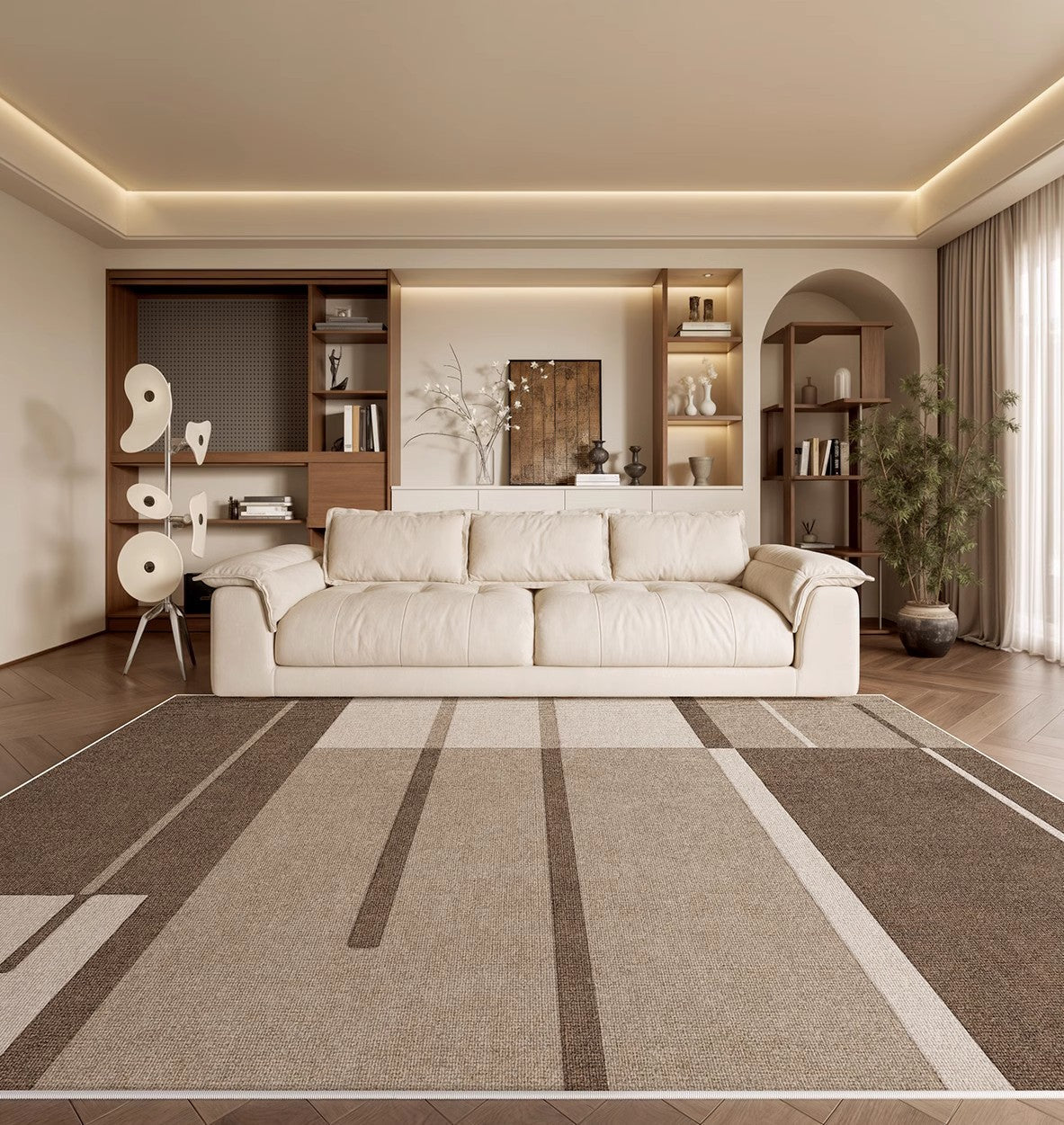 Modern Geometric Area Rugs for Dining Room - Extra Large Contemporary Floor Carpets for Living Room & Bedroom - Non-Slip Soft Home Decor for Family Gatherings & Relaxation