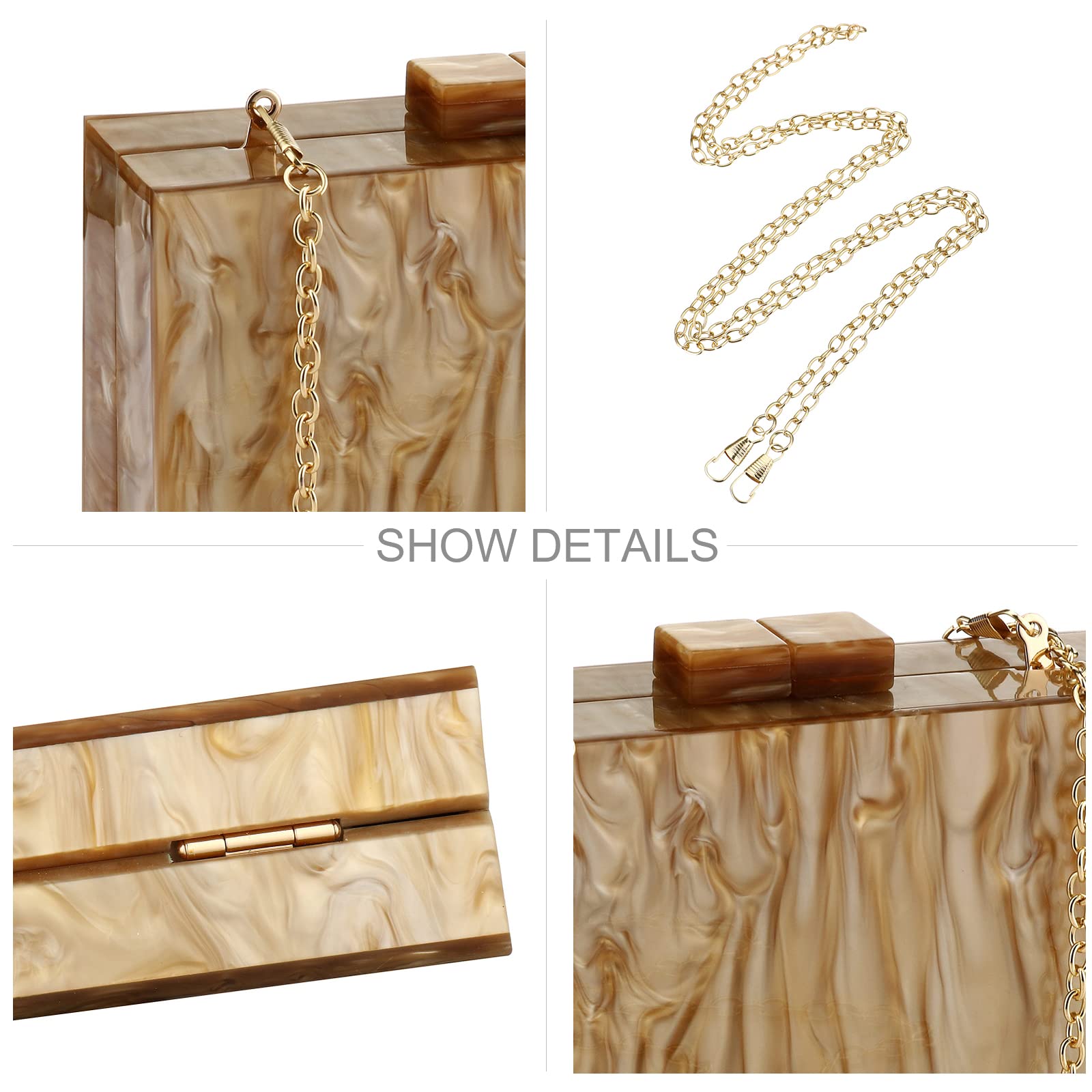 Elegant Marble Acrylic Clutch Purse for Women - Stylish Evening Crossbody Handbag for Banquet, Party & Special Occasions