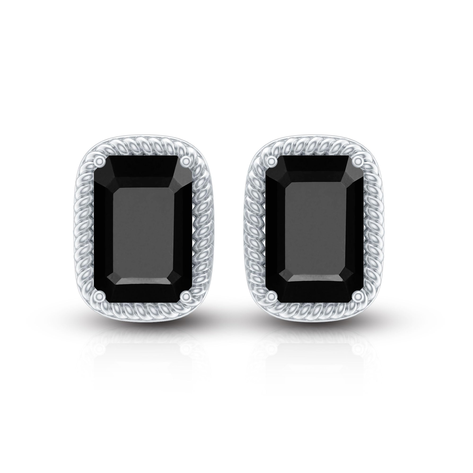 Black Onyx Solitaire Stud Earrings for Women - December Birthstone Jewelry, Elegant Birthday Gift for Her - Perfect for Parties, Weddings & Everyday Wear