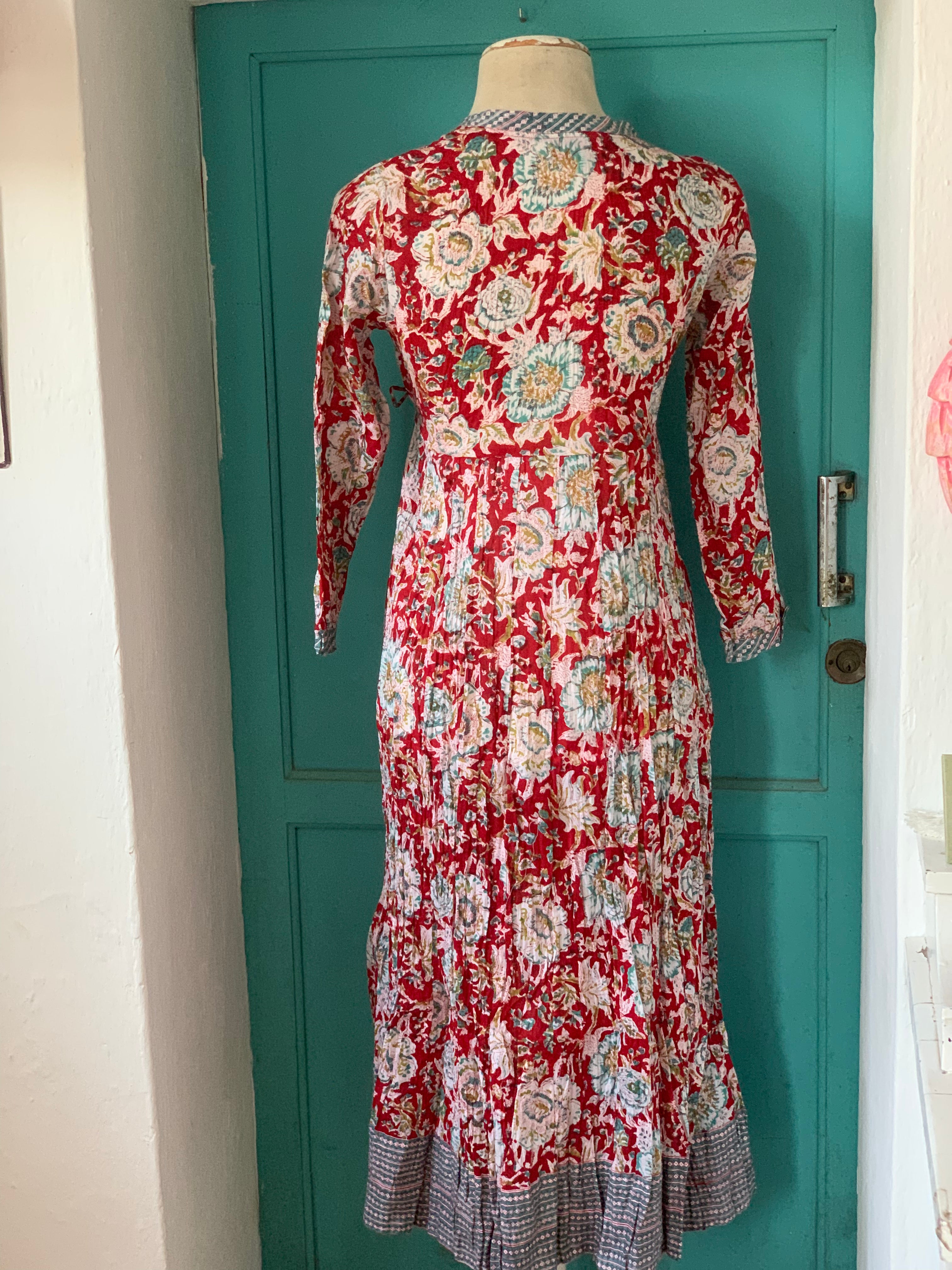Elegant Wrap Dress - Moulin Rouge Style Floral Print Women's Dress for Parties, Date Nights & Special Occasions