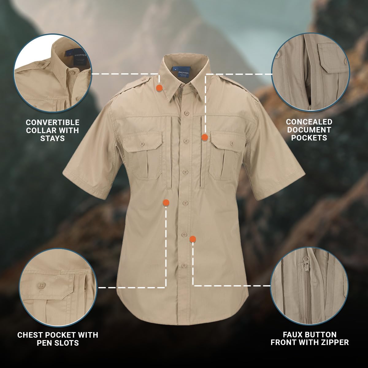 Propper Short Sleeve Tactical Shirt - Military & Outdoor Performance Shirt for Men | Durable, Moisture-Wicking & Comfortable for Hiking, Camping & Airsoft