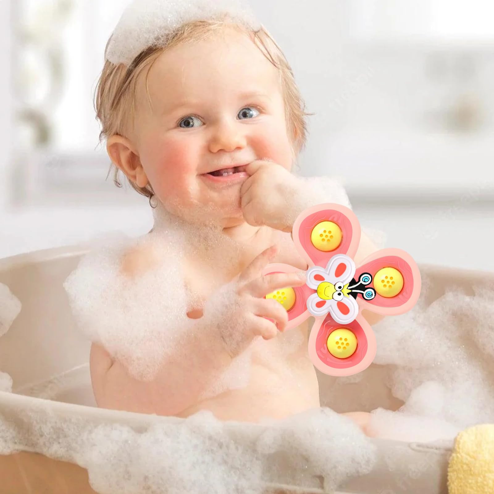 3-Piece Suction Cup Sensory Toy Set for Babies - Cartoon Bath Water Toys, Spinner & Sensory Play for Ages 1-6 | Perfect Baby Shower Gift & Bathtime Fun