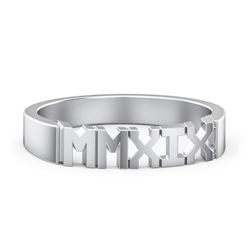 TSD Sterling Silver 2019 Roman Numeral Graduation Ring by JEWLR - Personalized Graduation Gift for High School & College Students - Perfect for Commencement Ceremonies & Alumni Events