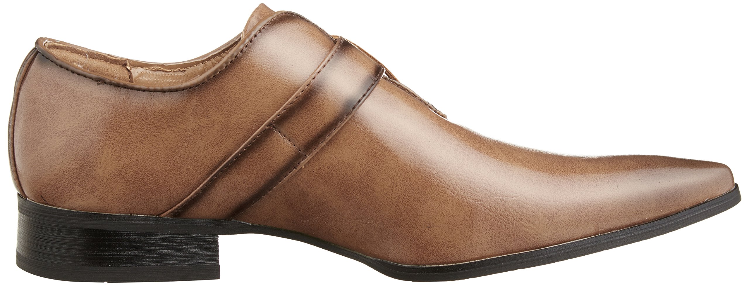 MM/ONE Men's Monkstrap Dress Shoes - Pointed Toe Formal Shoes for Business & Wedding - Black & Brown Leather Oxfords for Office, Parties & Special Occasions