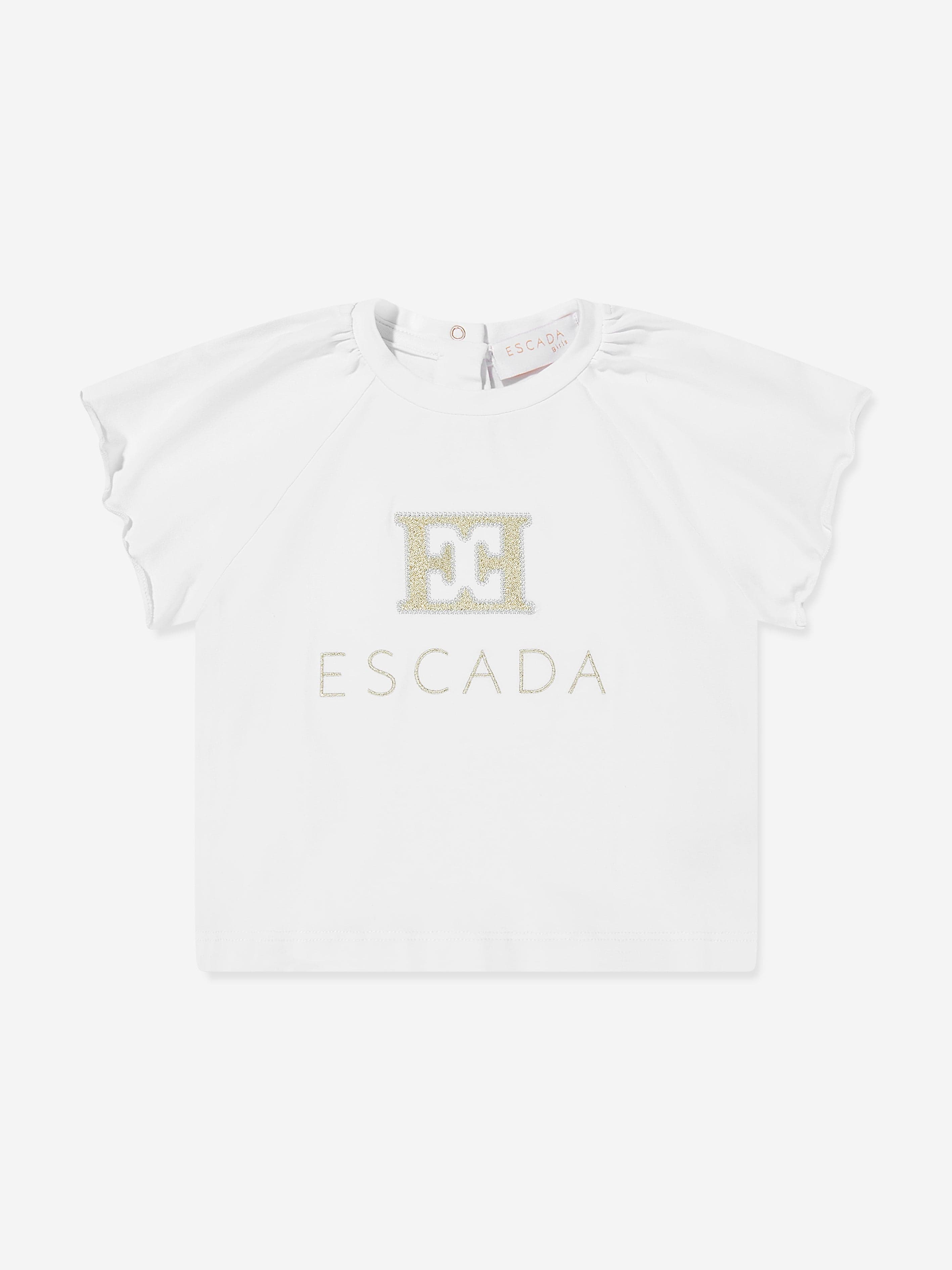 Baby Girls Embroidered Logo White T-Shirt - Cute Casual Outfit for Playdates & Family Photos