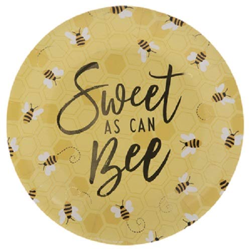 Bumble Bee Plates - 10 Pack Honeycomb Party Supplies for Appetizers, Lunch, Dinner & Dessert | Baby Shower, Birthday, Picnic & Outdoor Events Tableware
