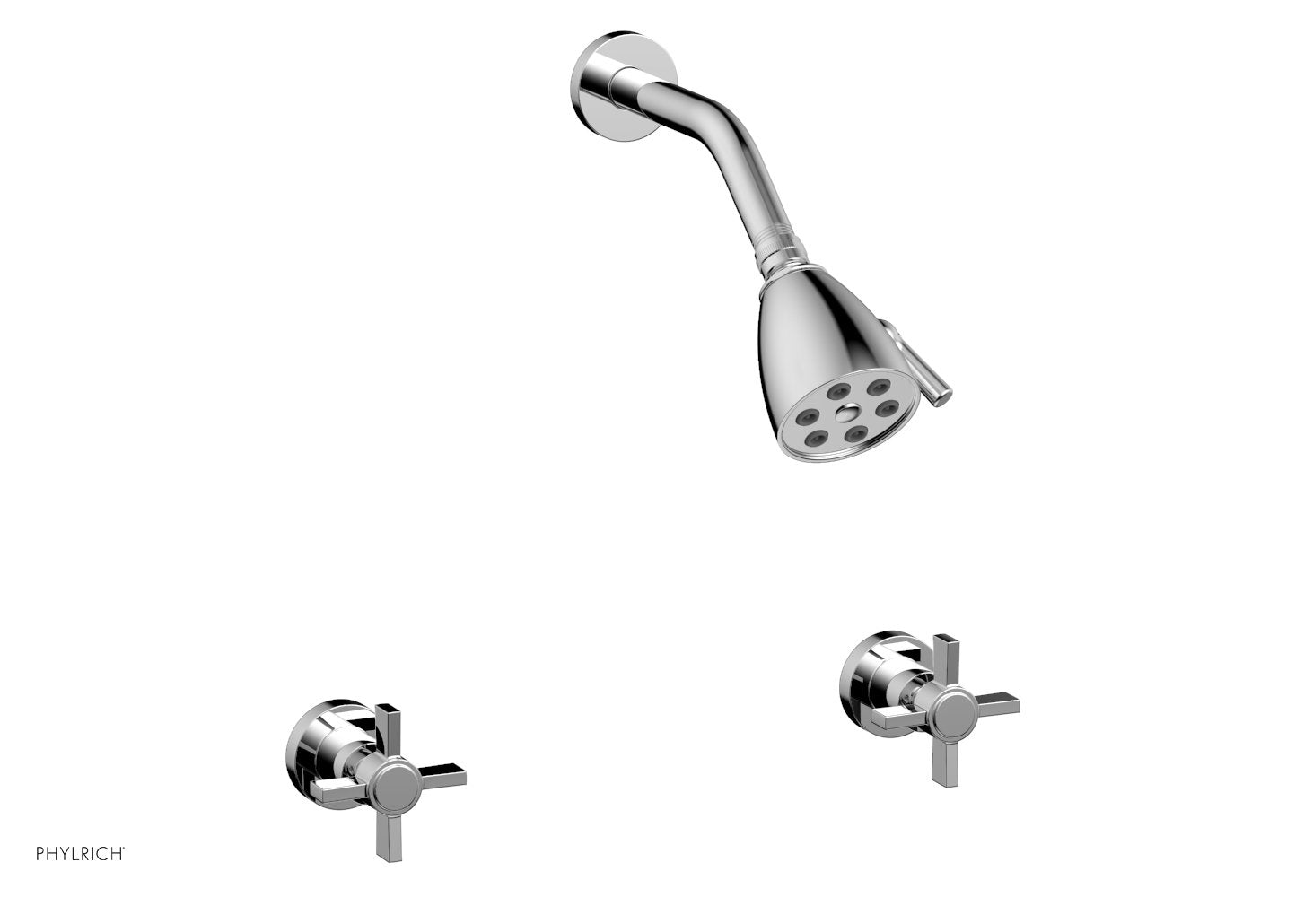 Premium Two Handle Shower Faucet Set with Blade Cross Handles - D3137 - Perfect for Modern Bathroom Renovations and Spa-Like Shower Experiences