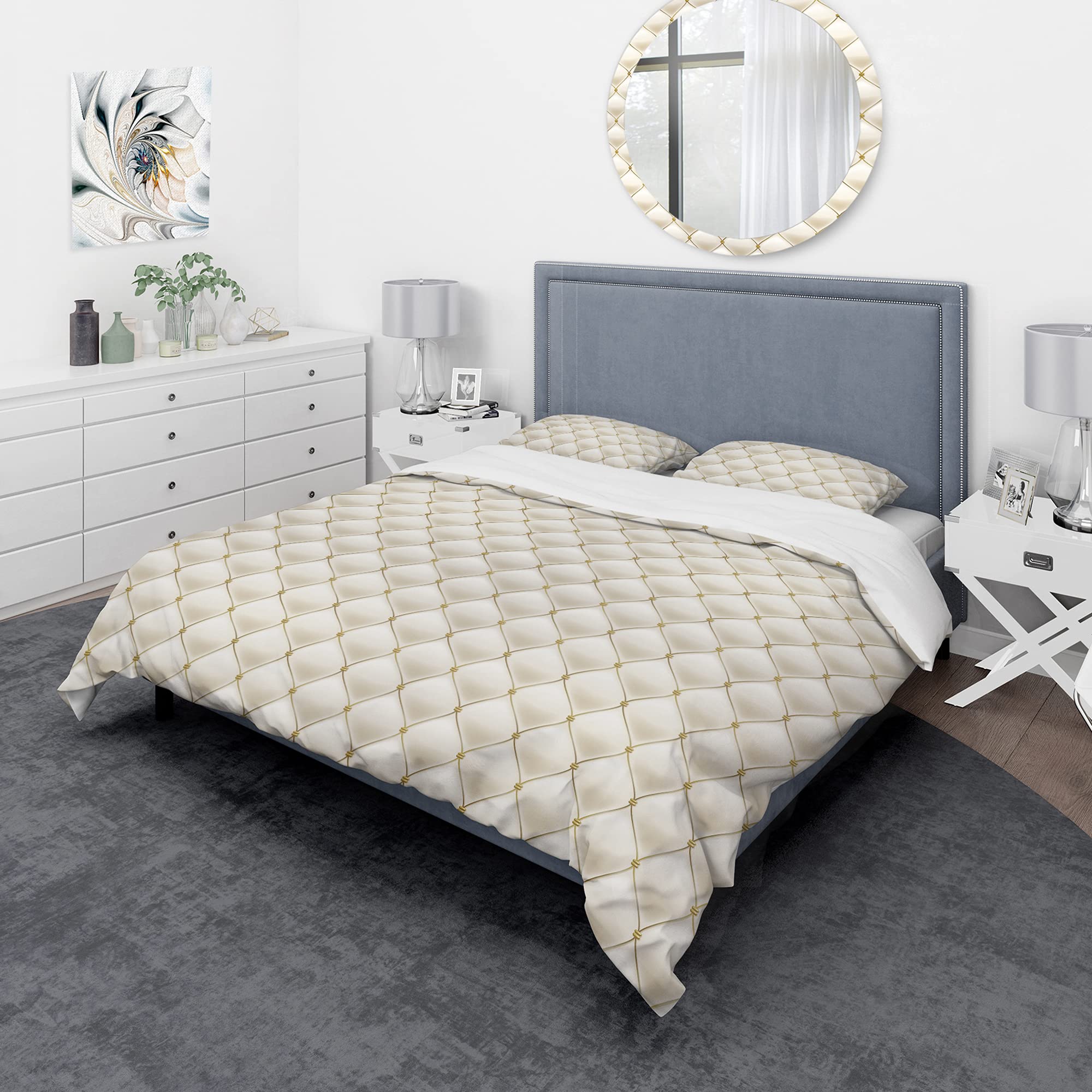 DesignQ Vintage Leather-Look Duvet Cover Set - Queen Size Luxury Bedding with Classic Faux Leather Texture - Perfect for Master Bedroom, Guest Room & Bohemian Home Decor